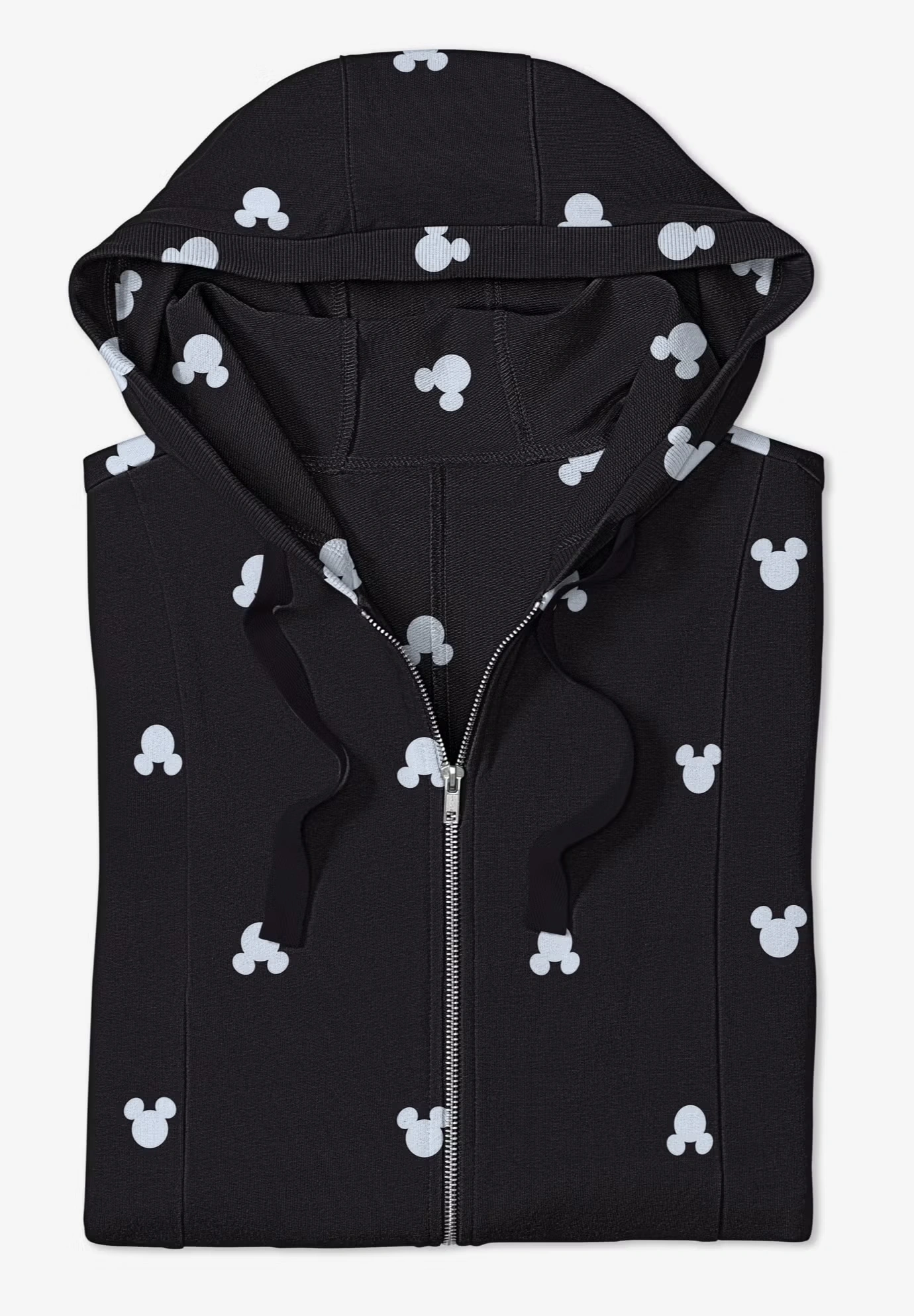 Disney Zip Up Fleece Hoodie Black Mickey Ears