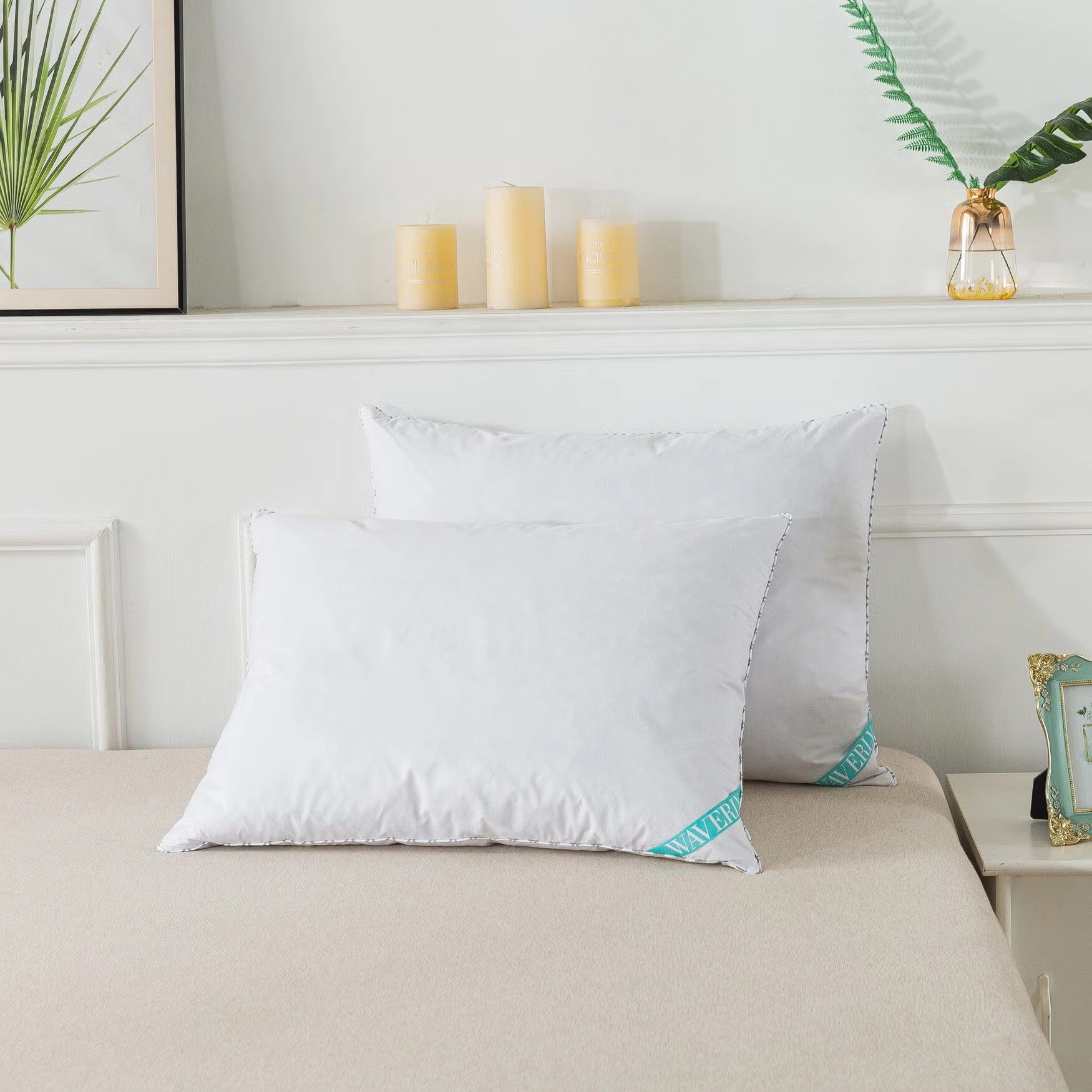 300 Thread Count Cotton White Duck Down Pillow Bed Pillow