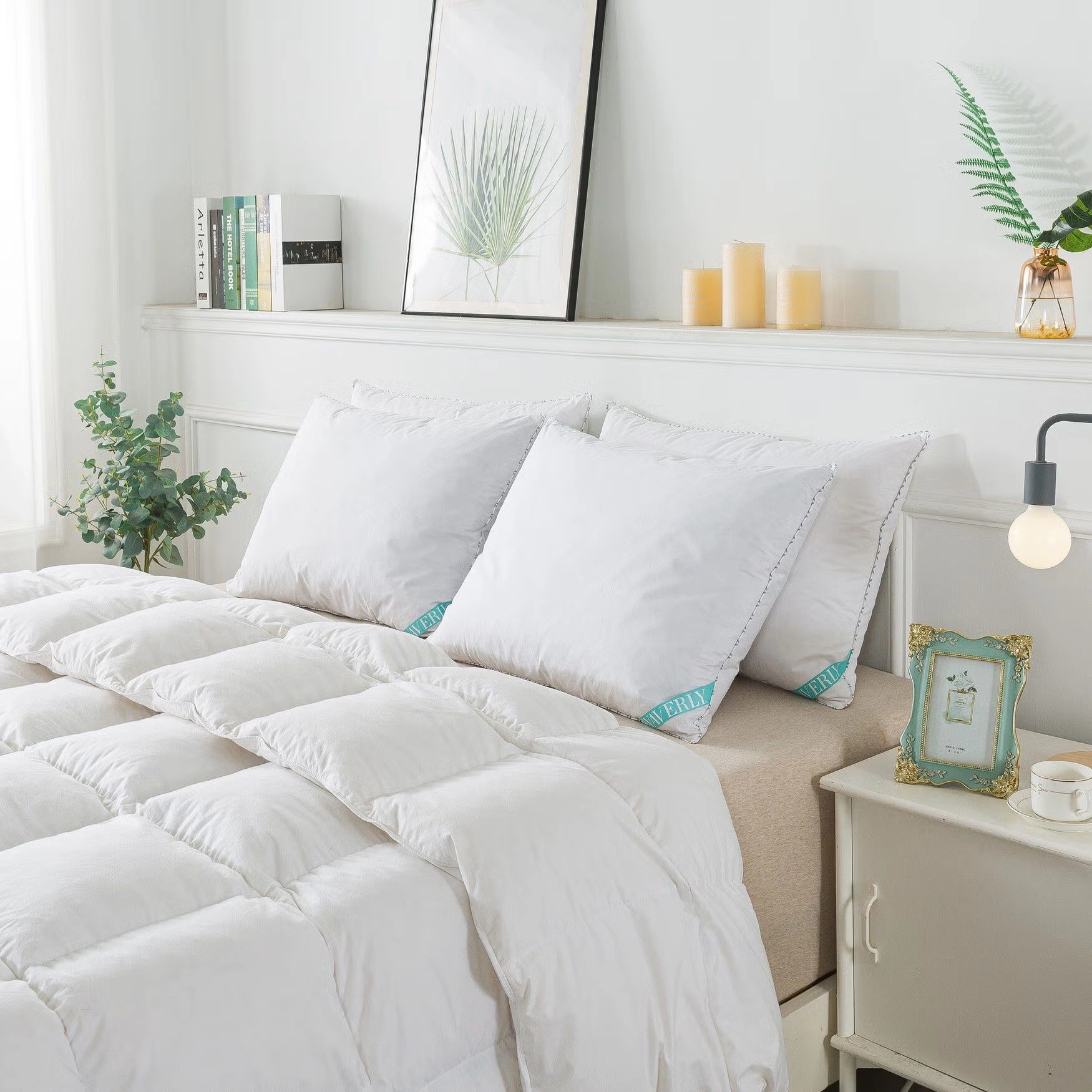 300 Thread Count Cotton White Duck Down Pillow Bed Pillow