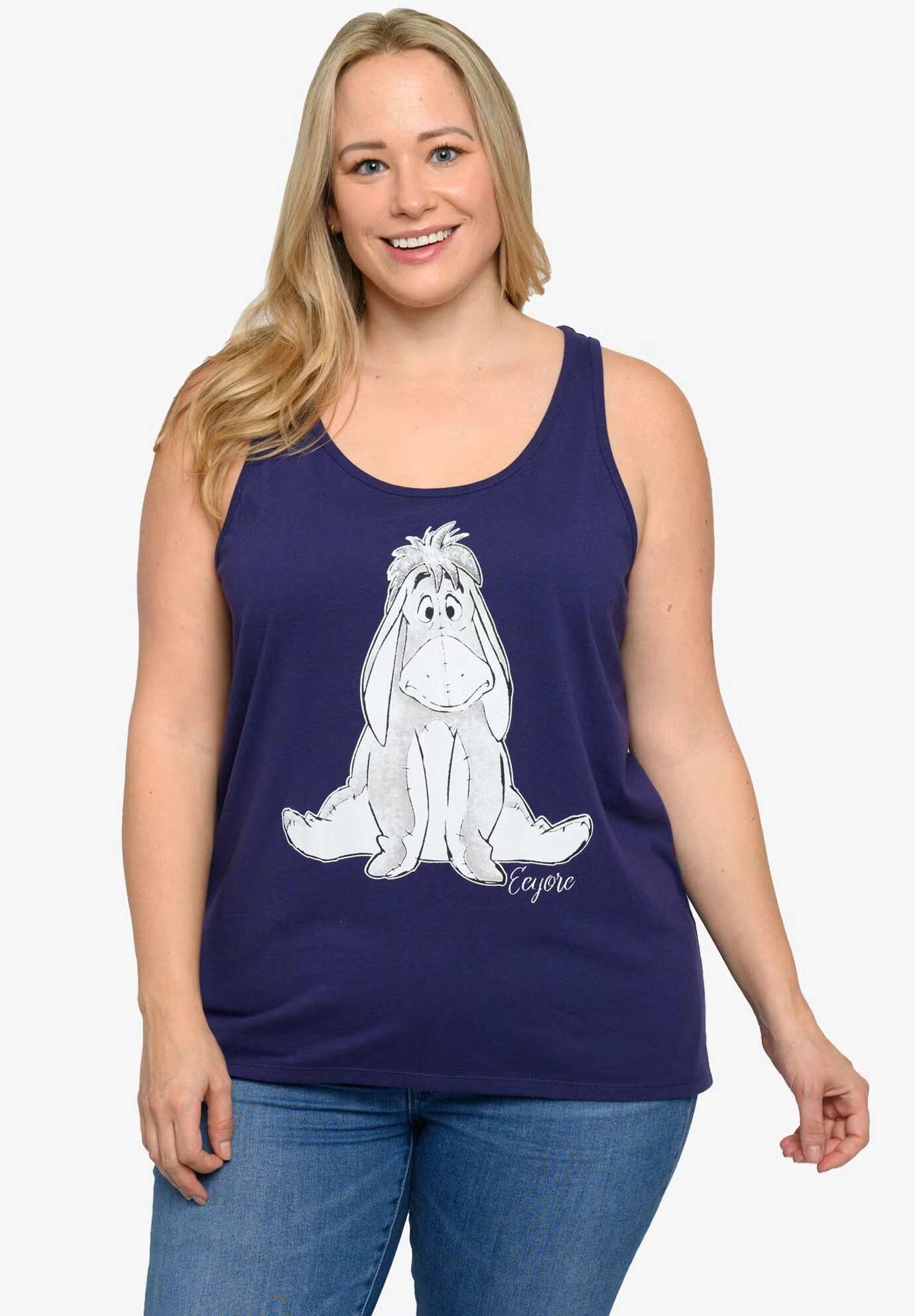 Disney Eeyore Tank Top Shirt Indigo Blue T-Shirt