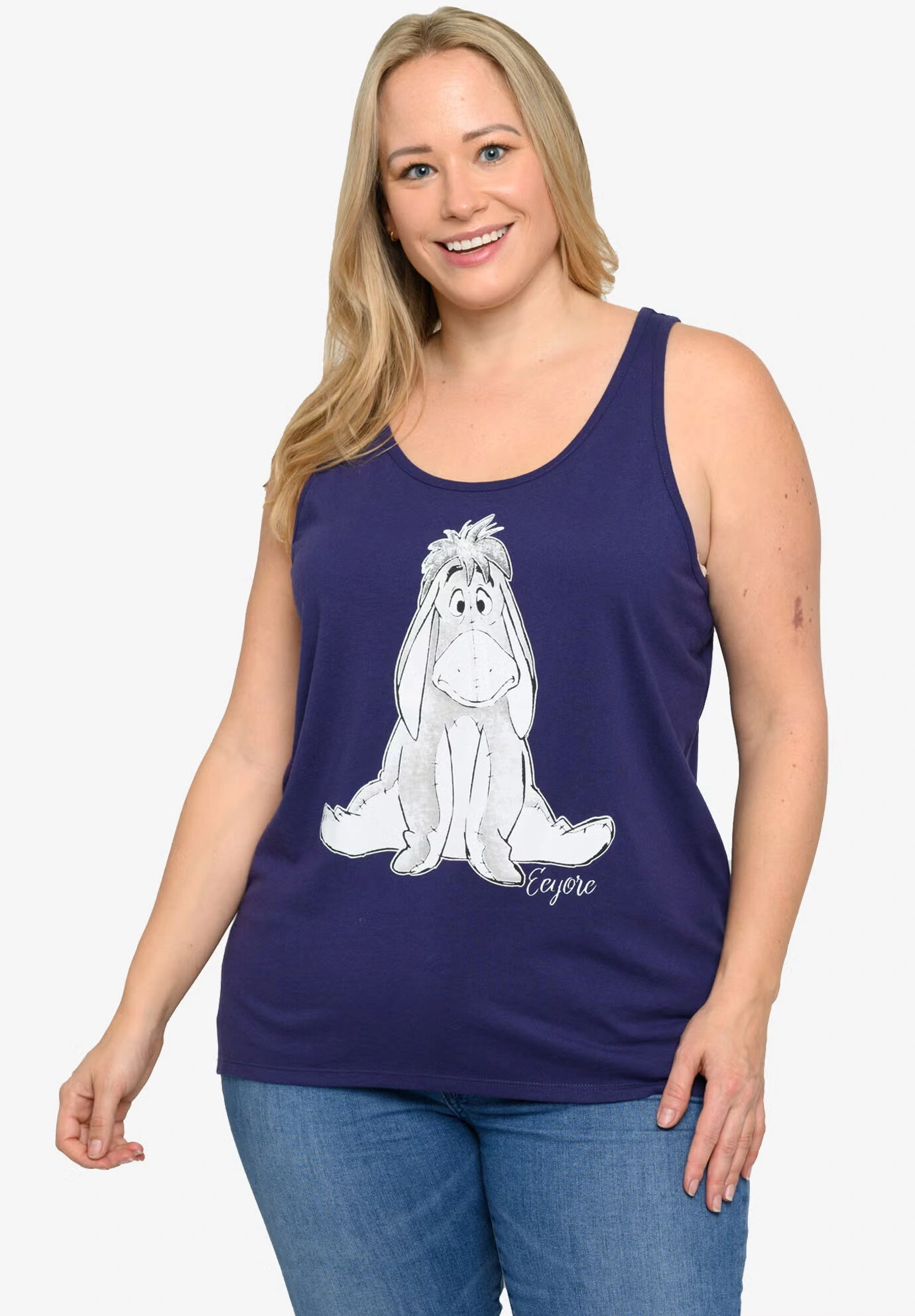 Disney Eeyore Tank Top Shirt Indigo Blue T-Shirt 3 Disney Eeyore Tank Top Shirt Indigo Blue T-Shirt