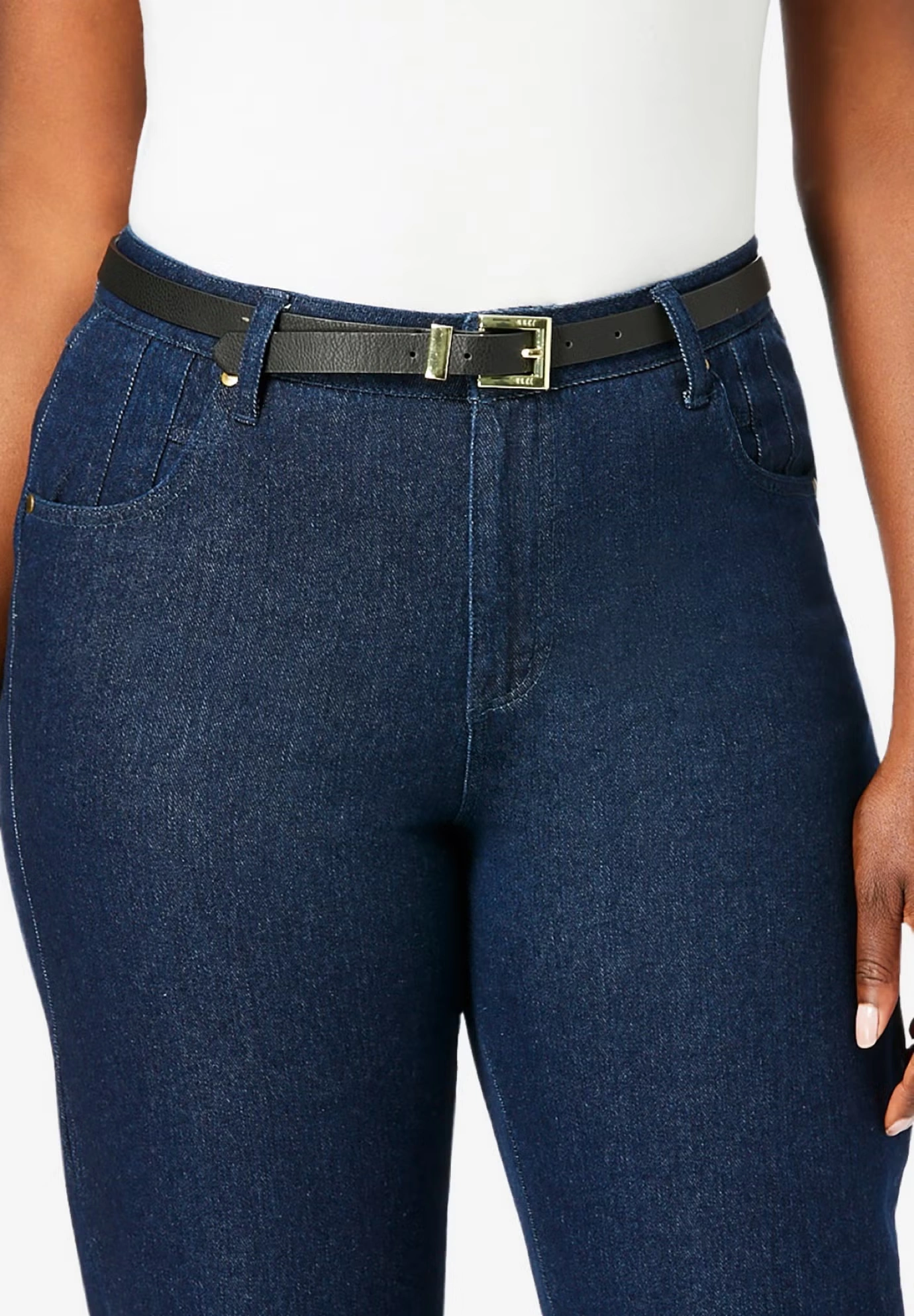 Faux Leather Skinny Belt