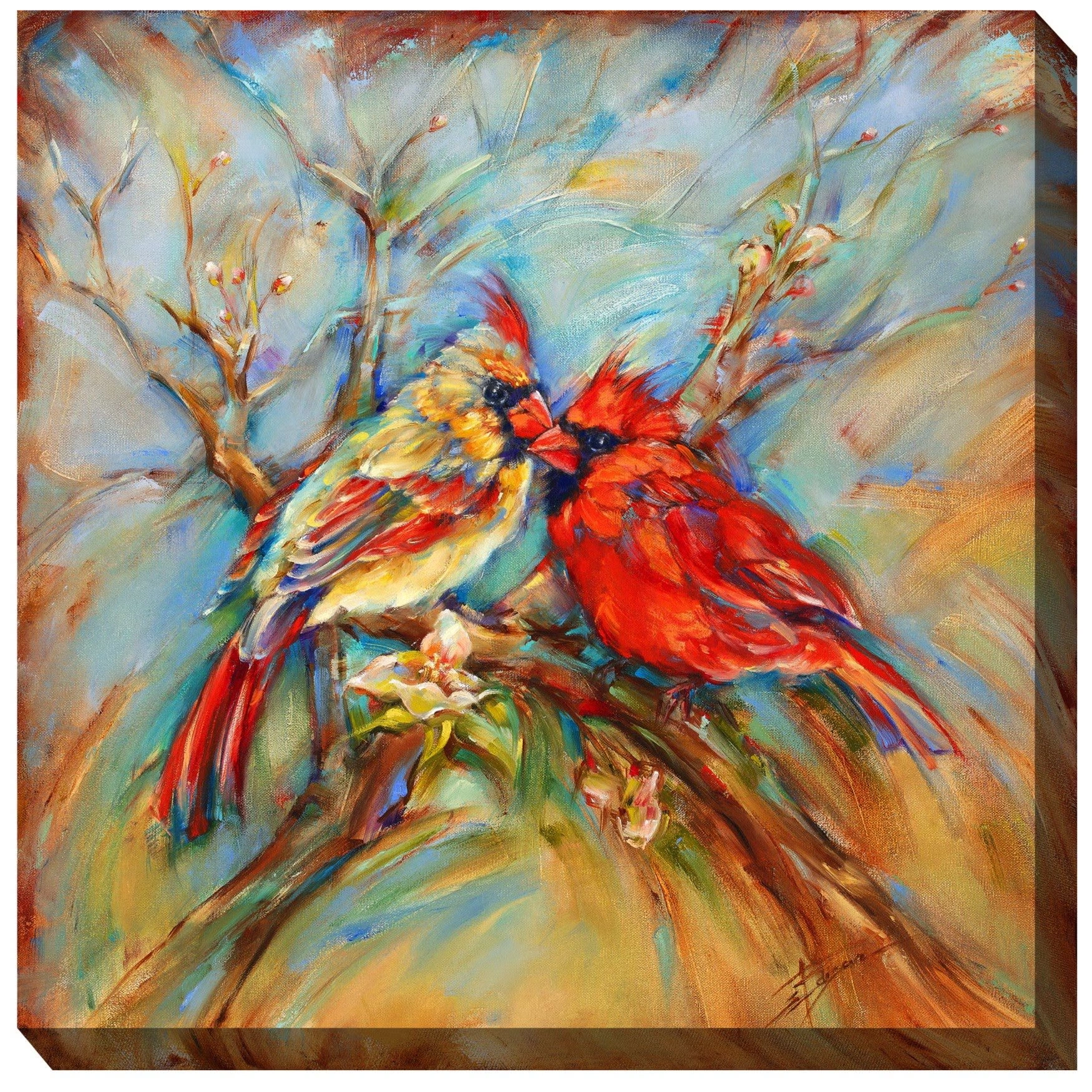 Spring Cardinals Outdoor Art - Woman Within