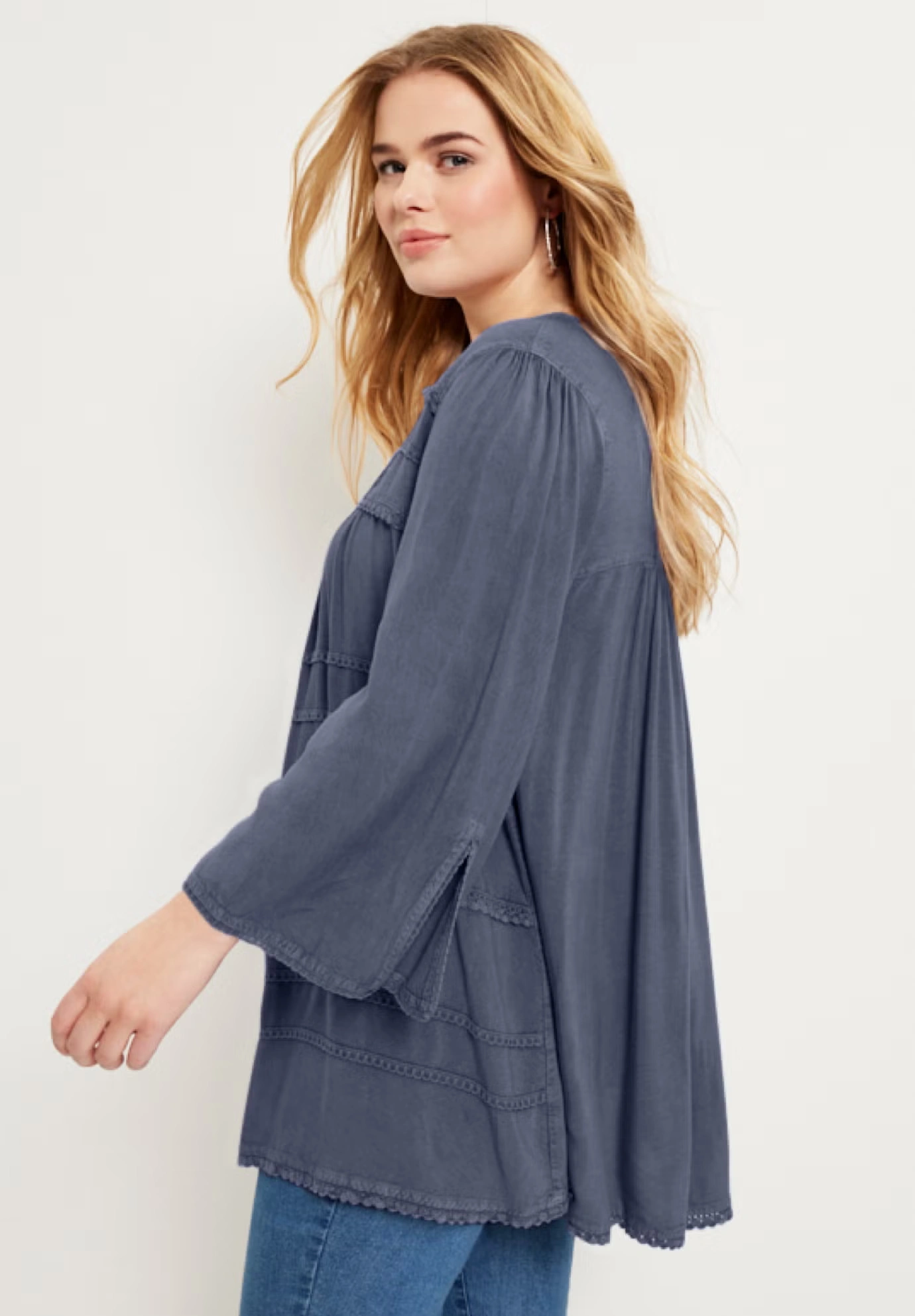 Acid Wash Peasant Blouse 3 Acid Wash Peasant Blouse