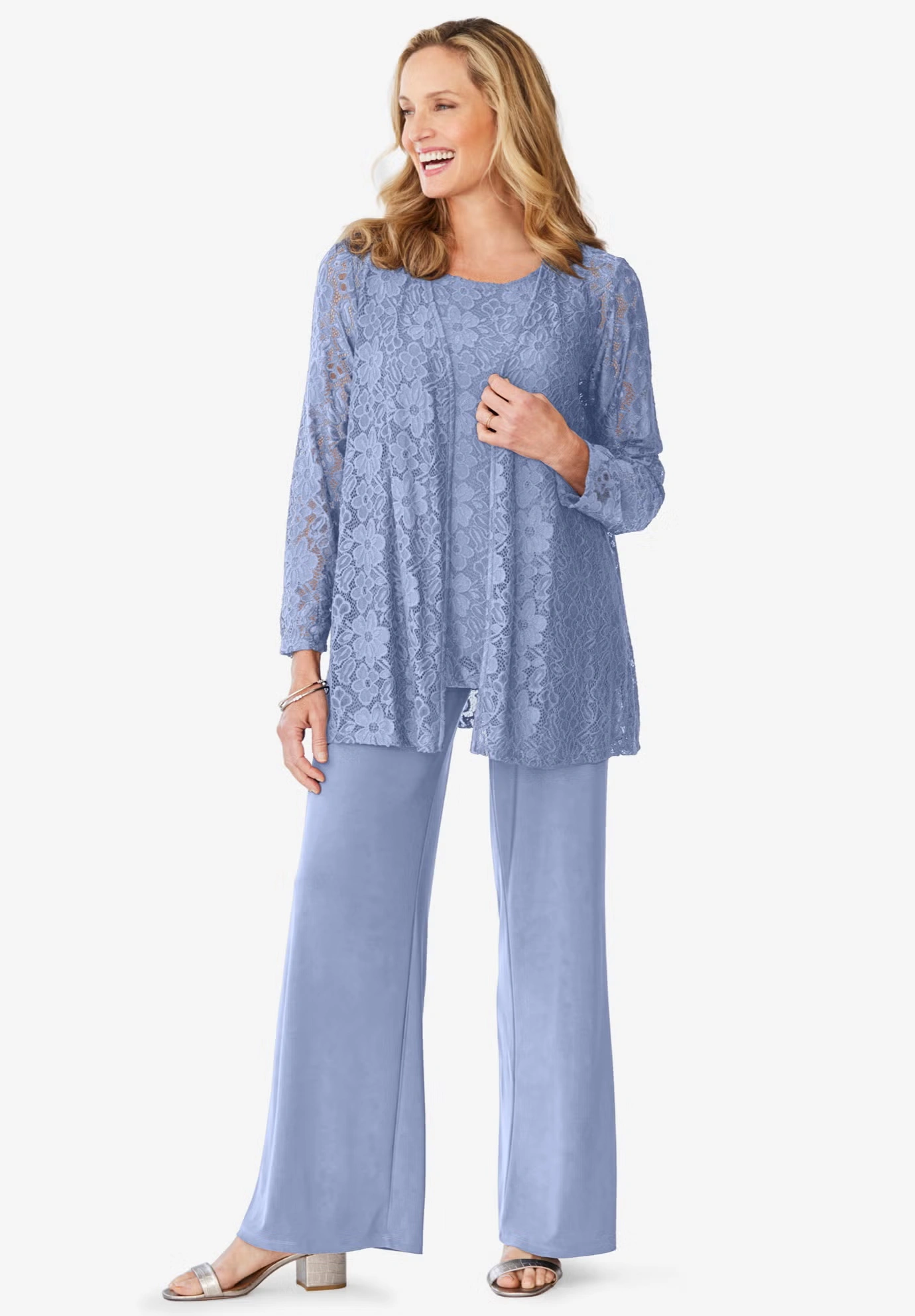 3-piece Lace Jacket/Tank/Pant Set