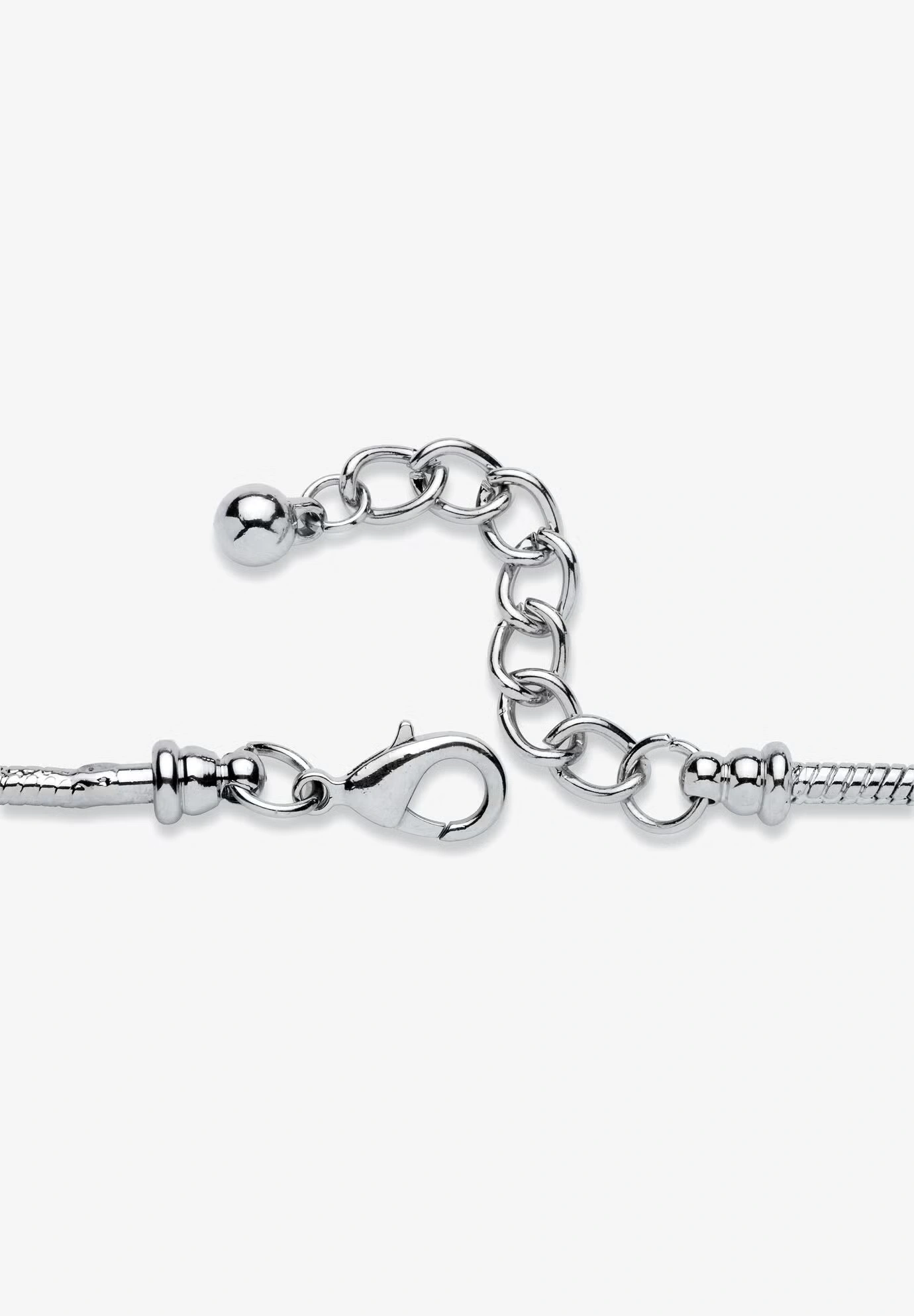 Silver Tone Breast Cancer Charm Bracelet (7Mm), 8" Plus 2" Extension Jewelry