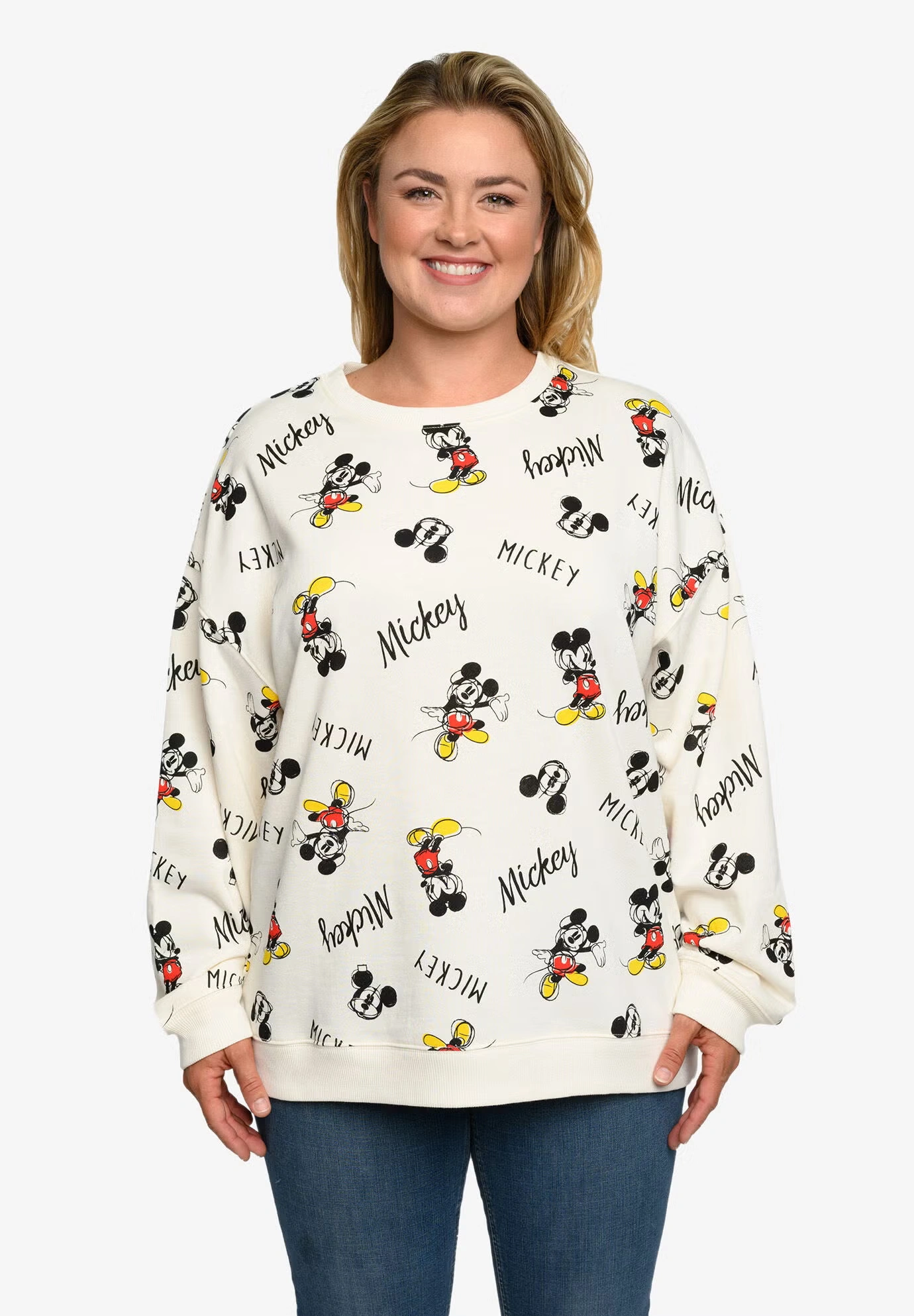 Mickey Mouse All-Over Print Fleece Long Sleeve Sweatshirt 3 Mickey Mouse All-Over Print Fleece Long Sleeve Sweatshirt