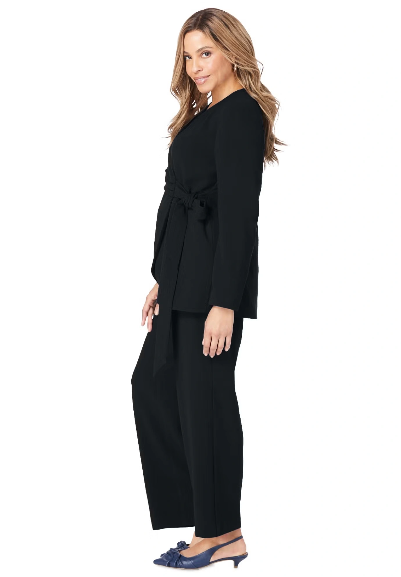 2-Piece Faux Wrap Pantsuit