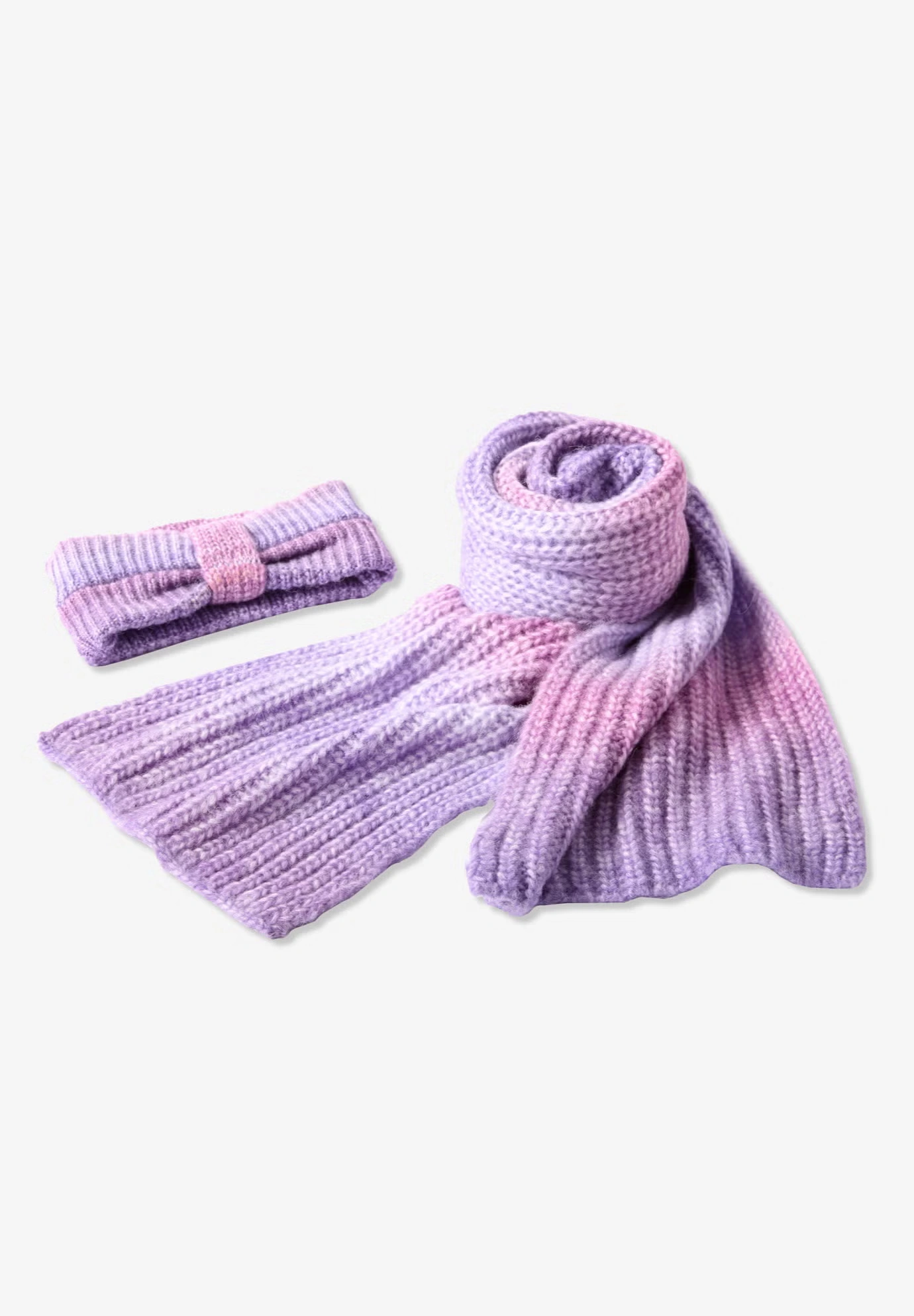 Ombre Knitted Headband and Scarf Set.