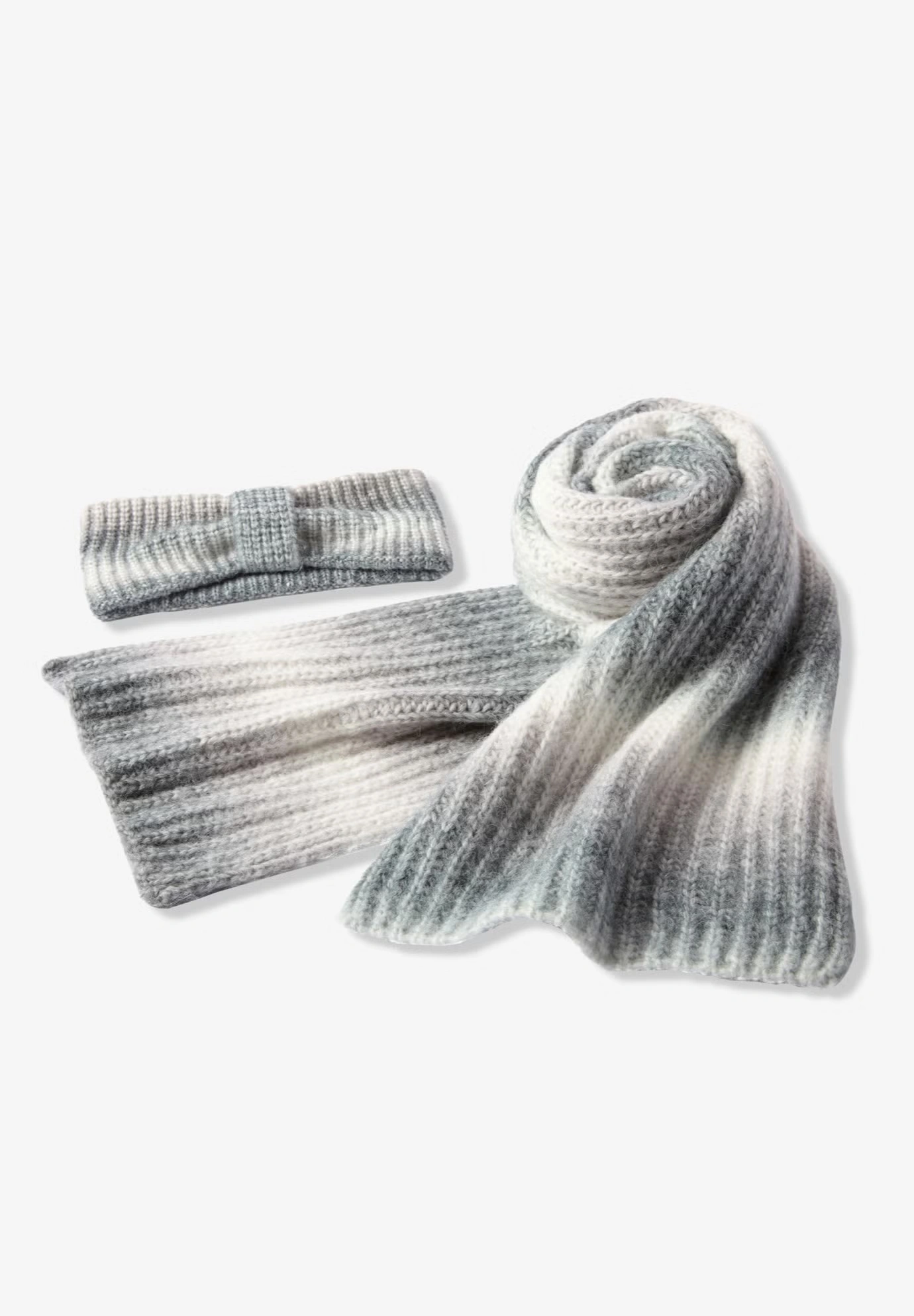 Ombre Knitted Headband and Scarf Set.