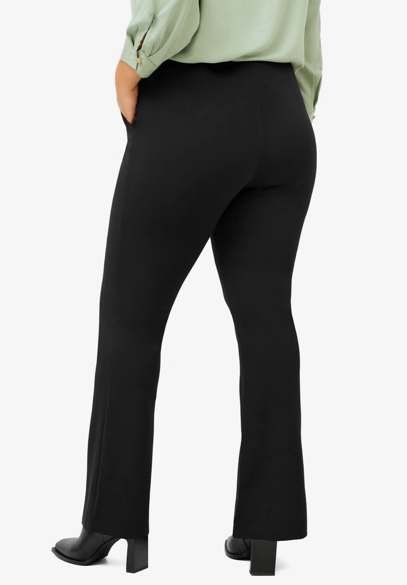 Knit Bootcut Pants With Pockets