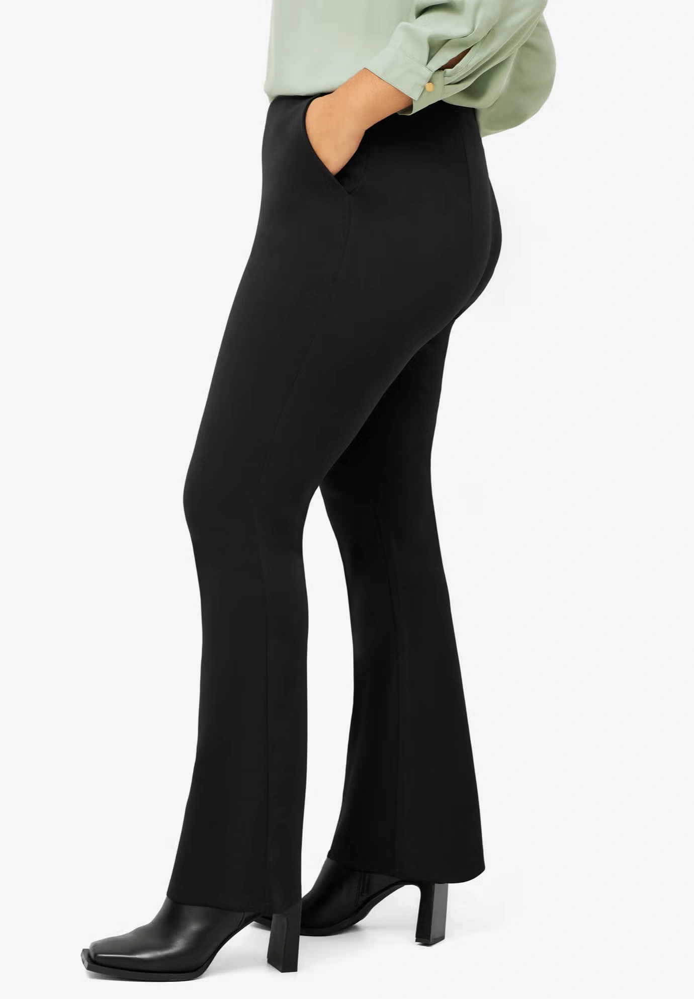 Knit Bootcut Pants With Pockets 3 Knit Bootcut Pants With Pockets