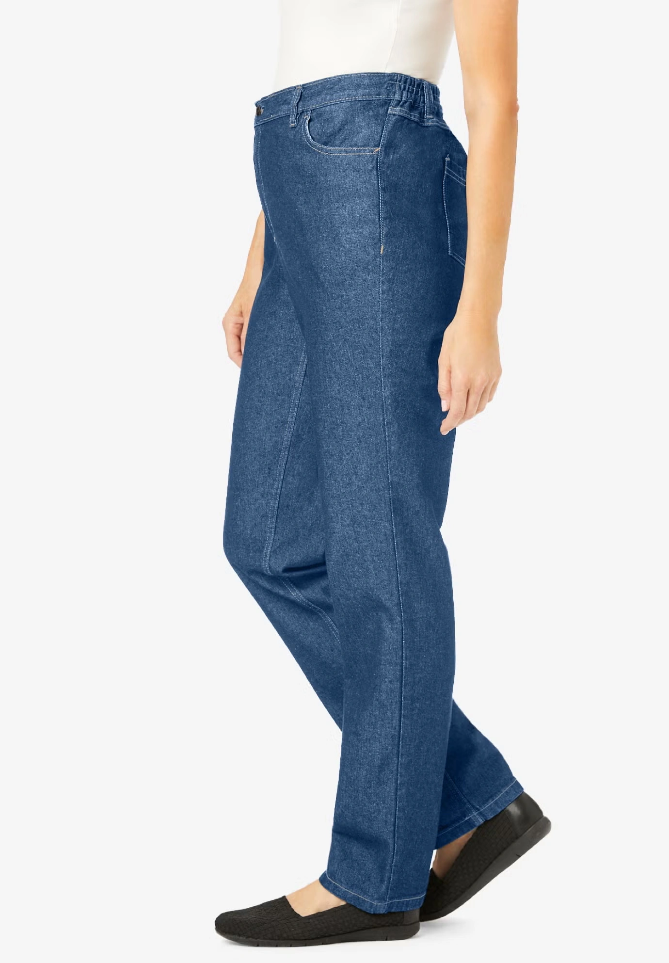 Perfect All-Cotton Back-Elastic Denim Jeans 3 Perfect All-Cotton Back-Elastic Denim Jeans