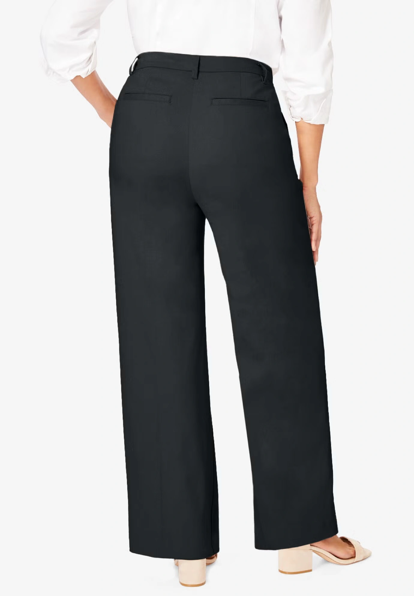 Stretch Cotton Chino Wide-Leg Trouser