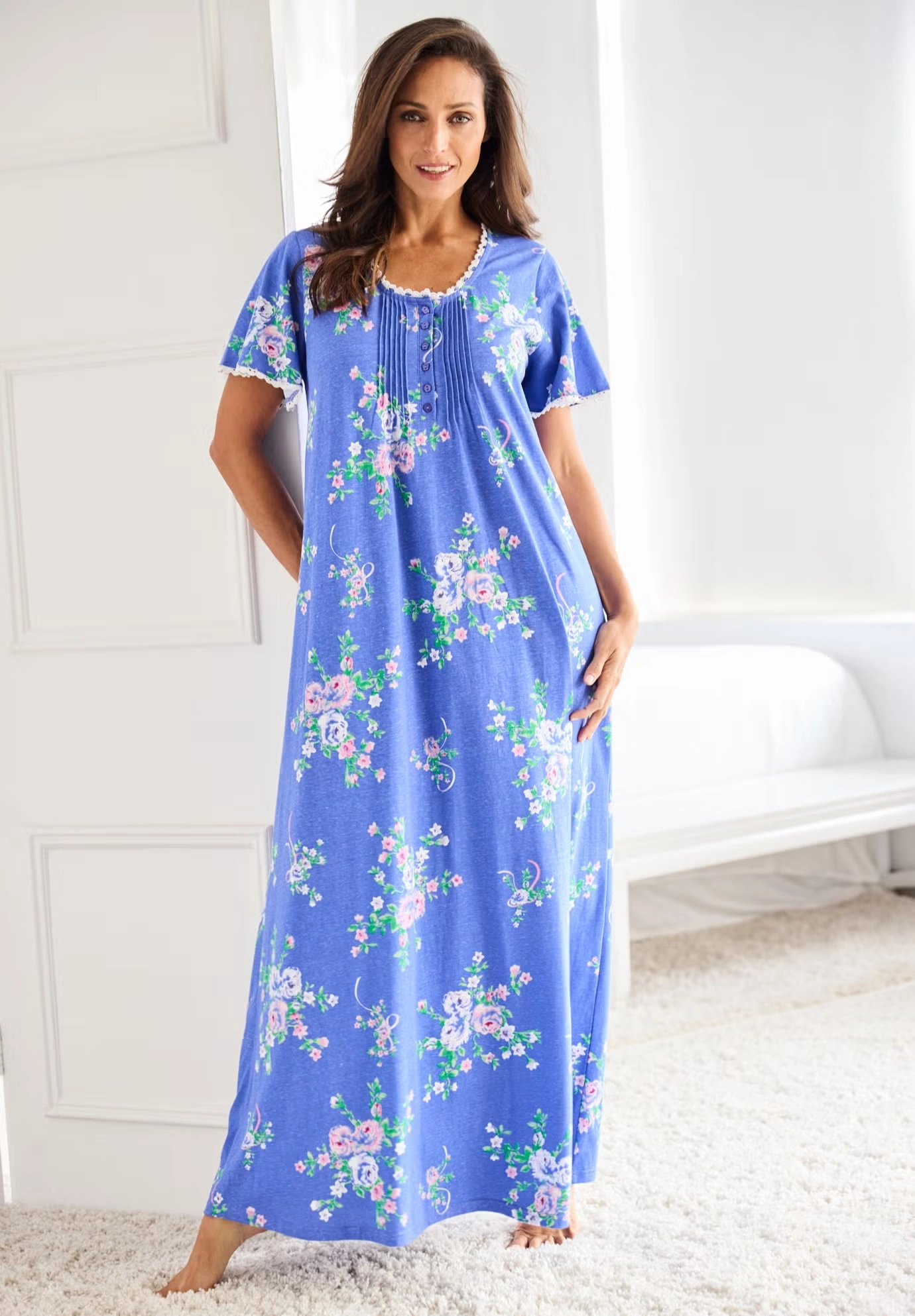 Long Pintuck Knit Gown 6 Long Pintuck Knit Gown