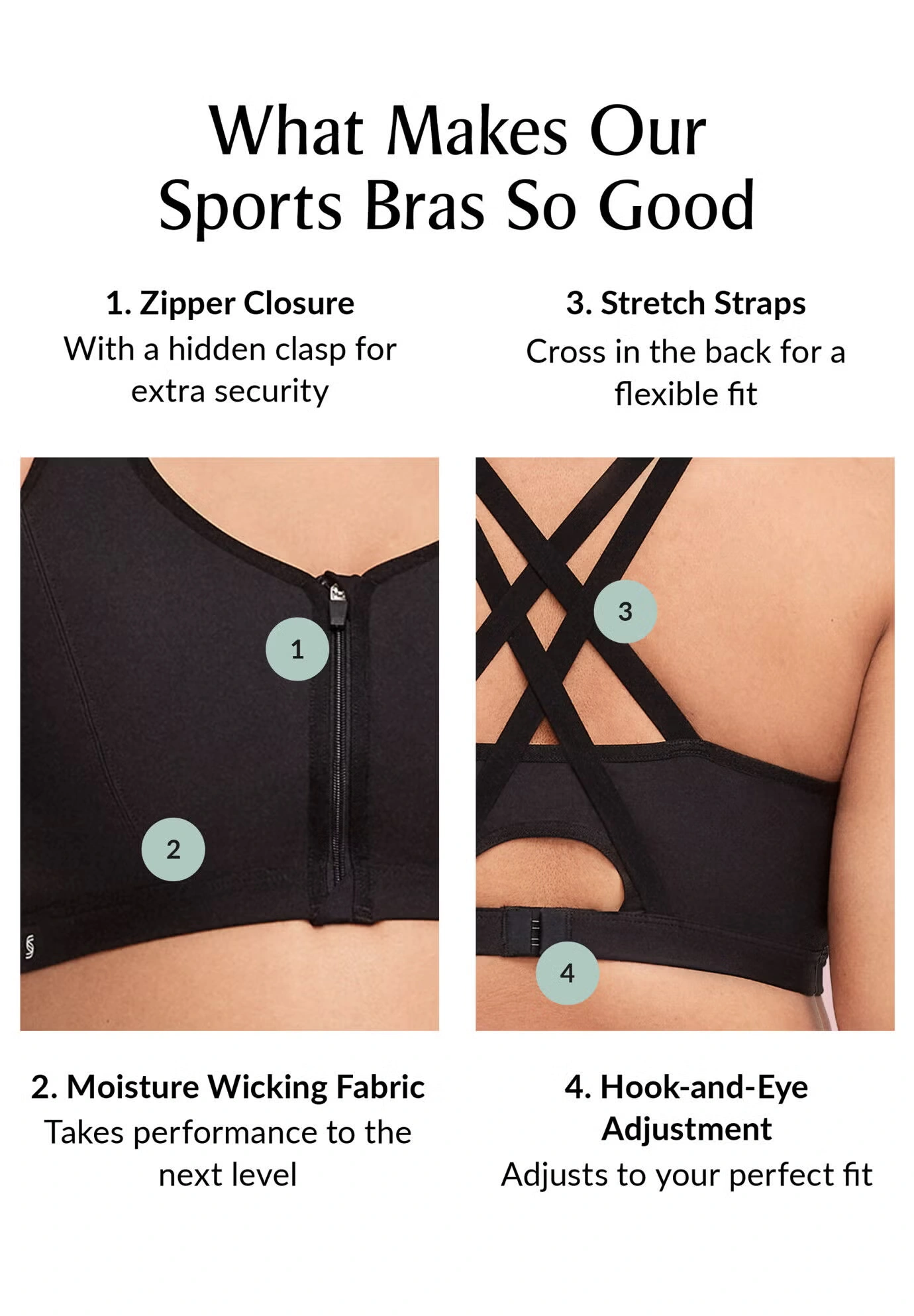 Full Figure Plus Size Zip Up Front-Closure Sports Bra Wirefree #9266 Bra 4 Full Figure Plus Size Zip Up Front-Closure Sports Bra Wirefree #9266 Bra