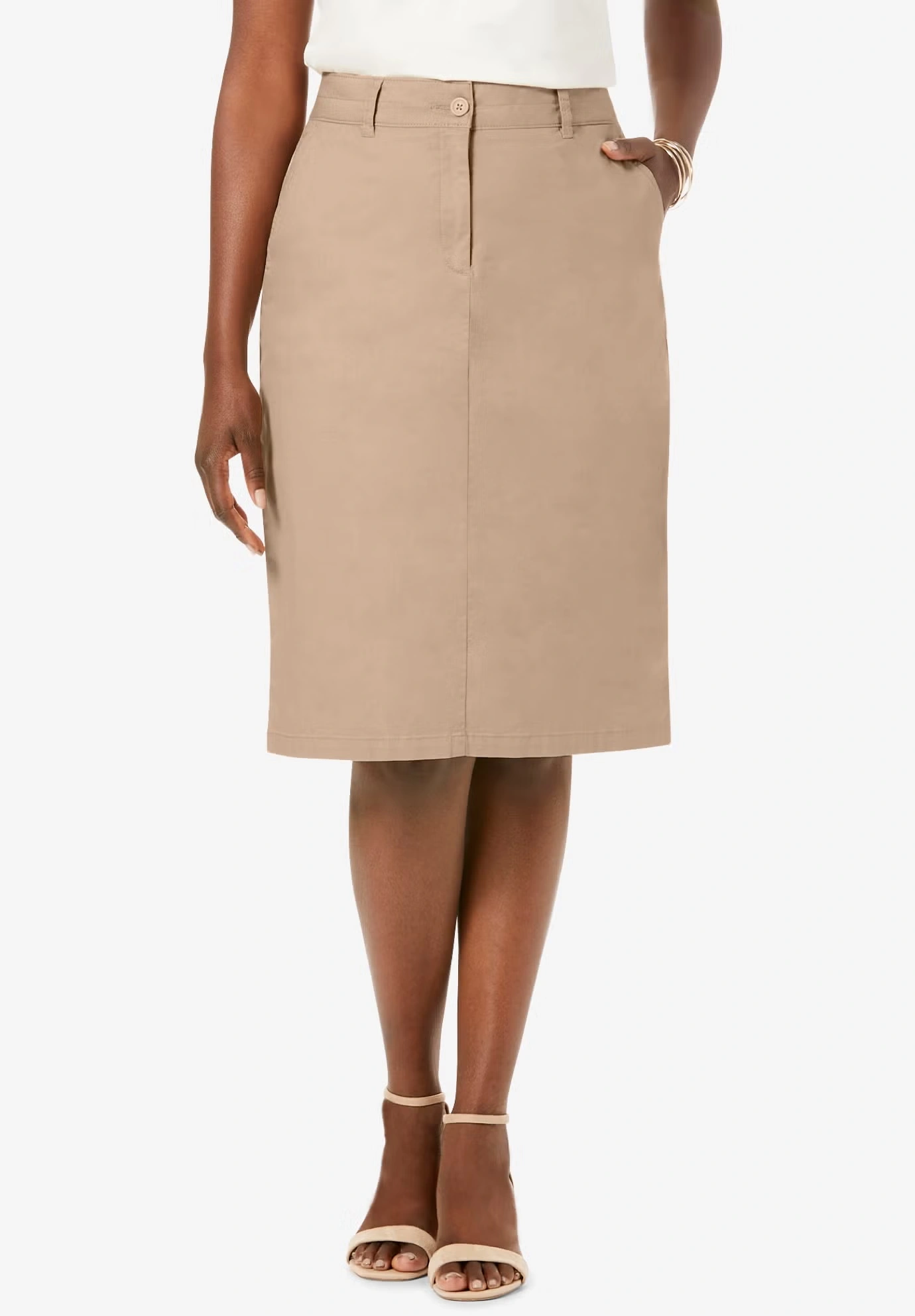 Stretch Cotton Chino Skirt