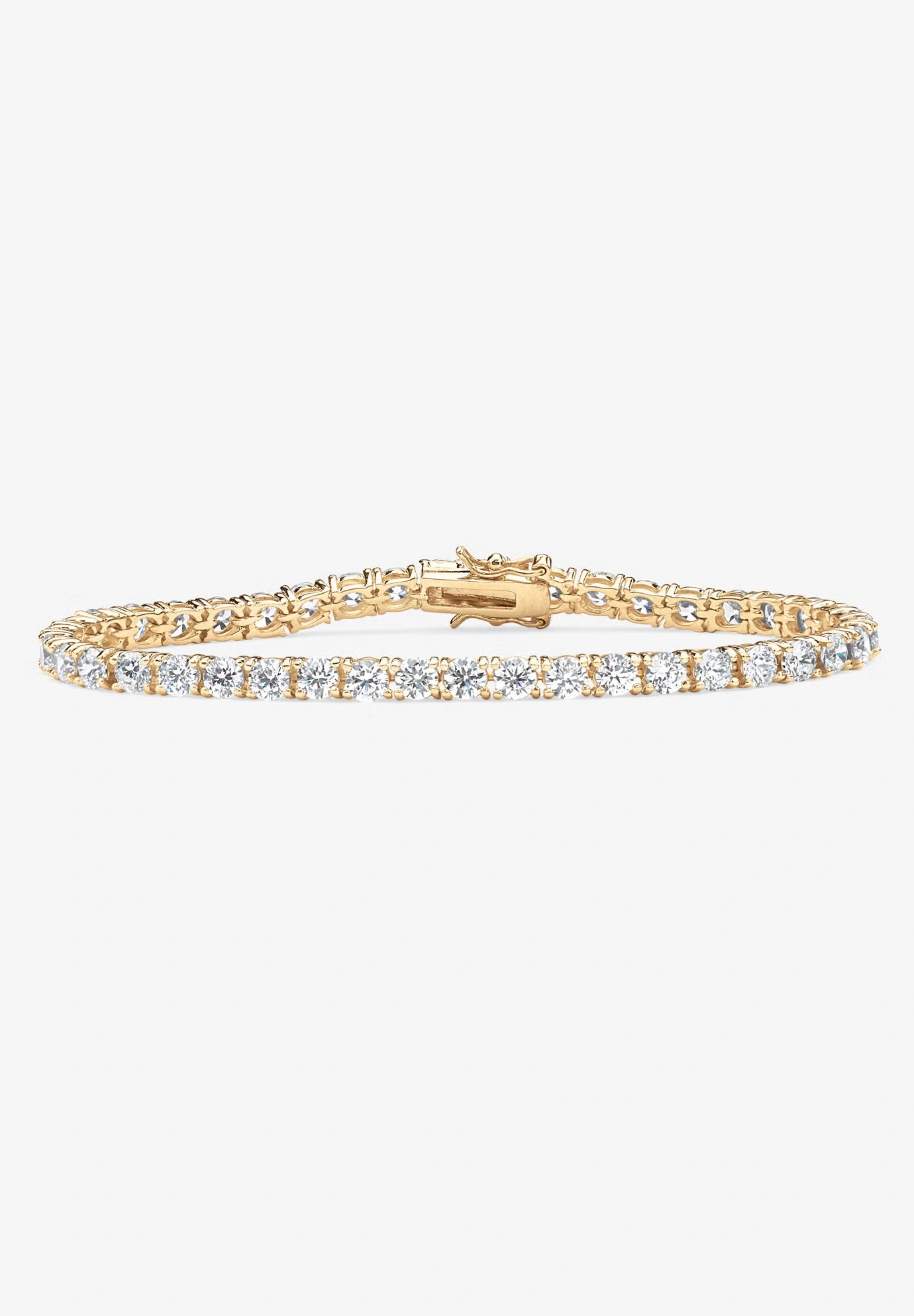 10.75 Tcw Round Cubic Zirconia Yellow Gold-Plated Tennis Bracelet 7.5"