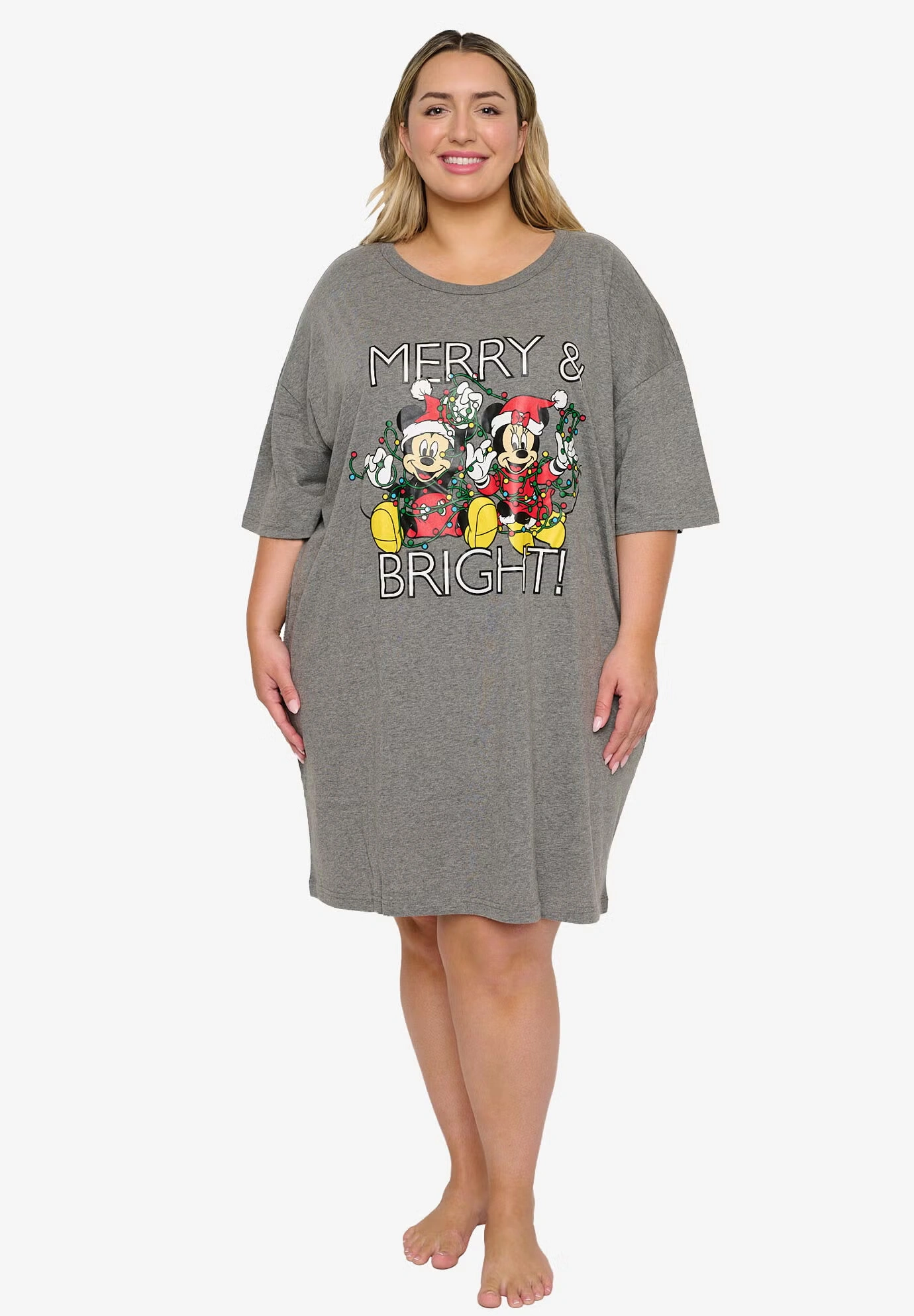 Disney Christmas Mickey & Minnie Sleep Night Pajamas T-Shirt