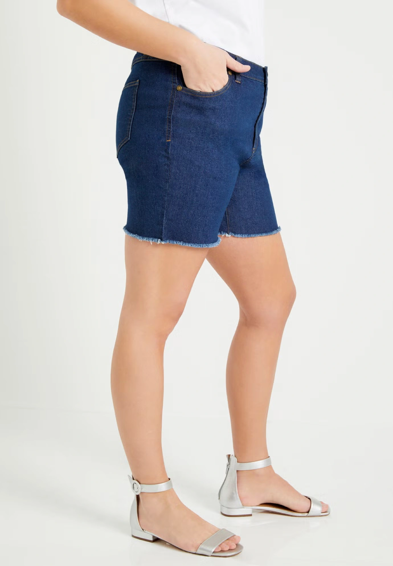 Raw Hem June Fit Denim Shorts 3 Raw Hem June Fit Denim Shorts