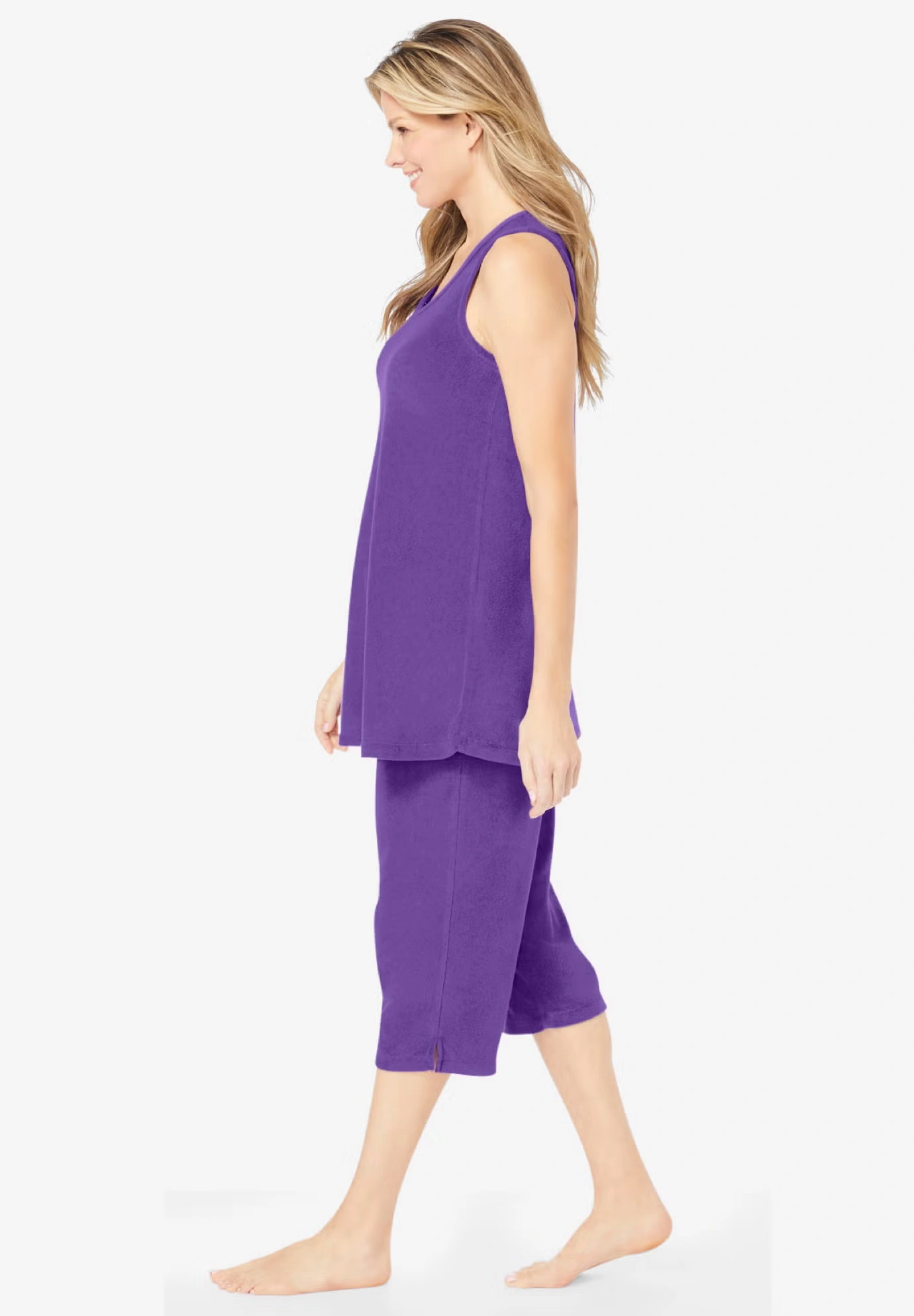 2-Piece Terry Tank and Capri Sleep Set 4 2-Piece Terry Tank and Capri Sleep Set