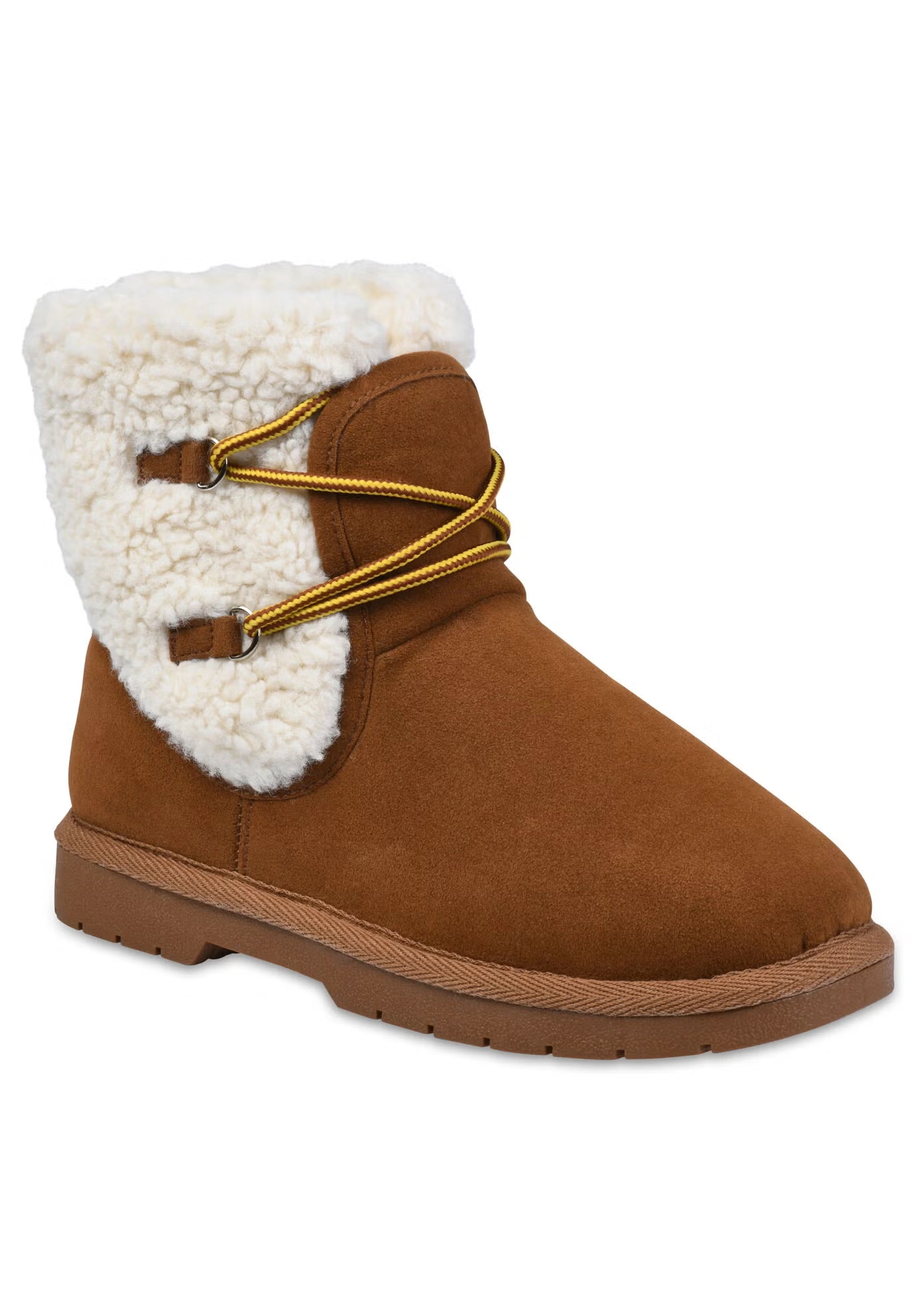 Faux Suede Berber Hiker Boot Bootie