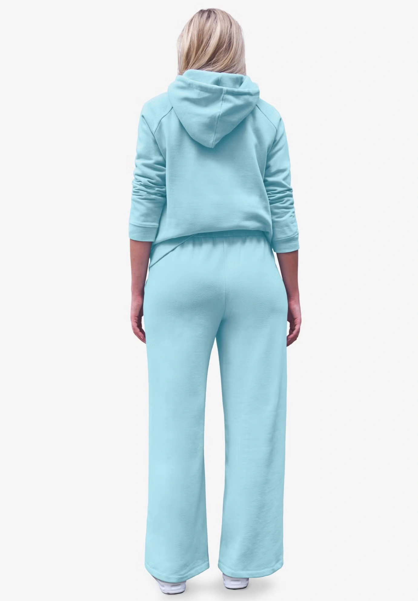 Wide Leg Fleece Sweatpant With Drawstring Waist