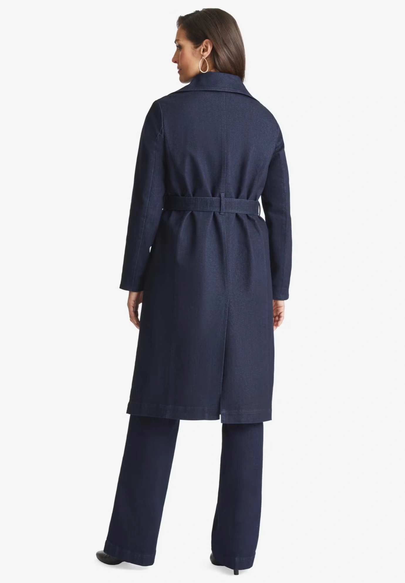 Refined Denim Trench Coat