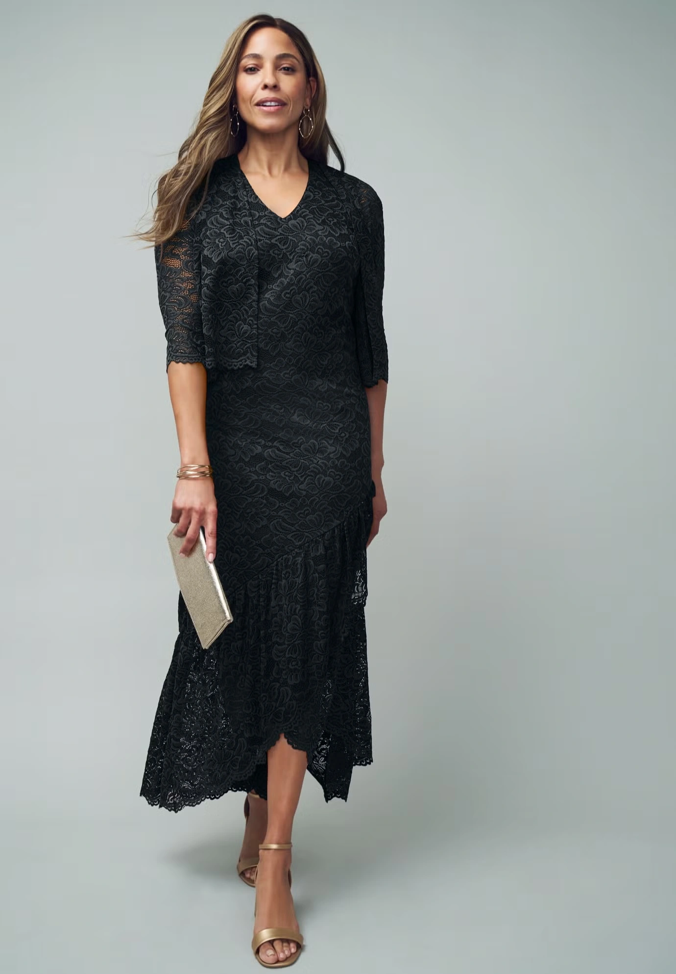 2-Piece Lace Tulip Jacket Dress