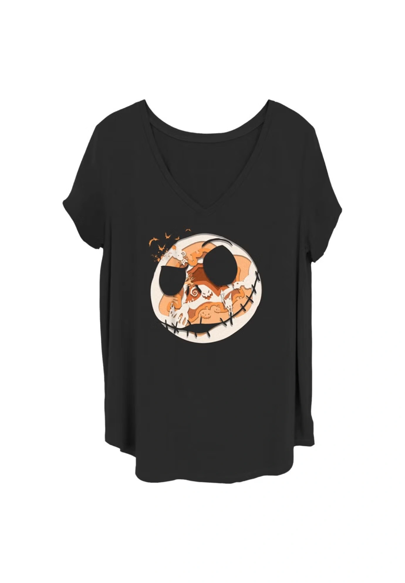 Paper Halloween V-Neck T-Shirt