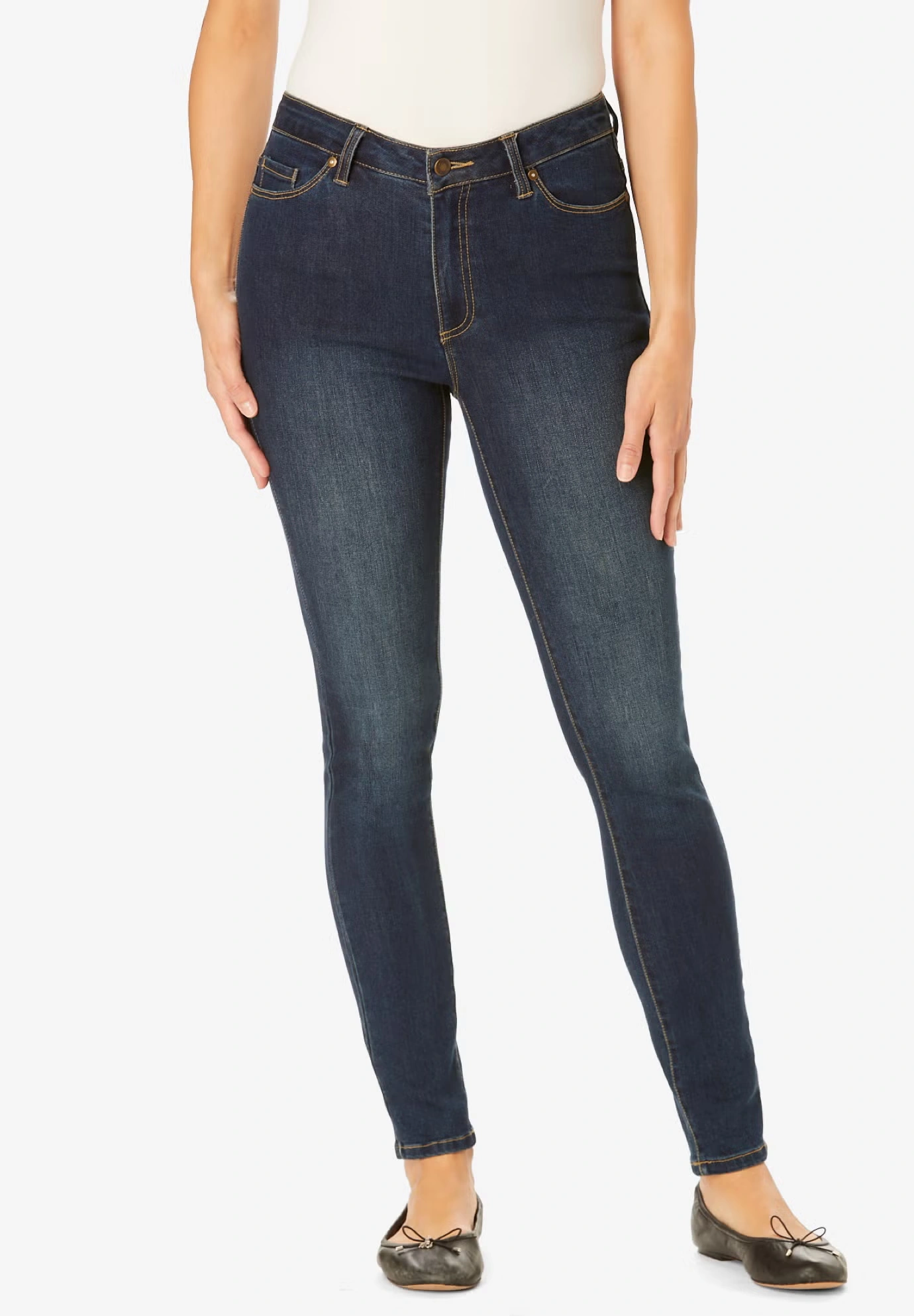 Slim-Leg Stretch Comfort Denim Five-Pocket Jeans