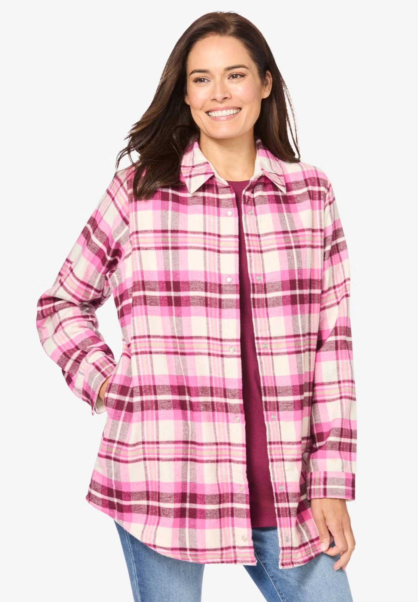 Fleece Flannel Snap-Front Shirt