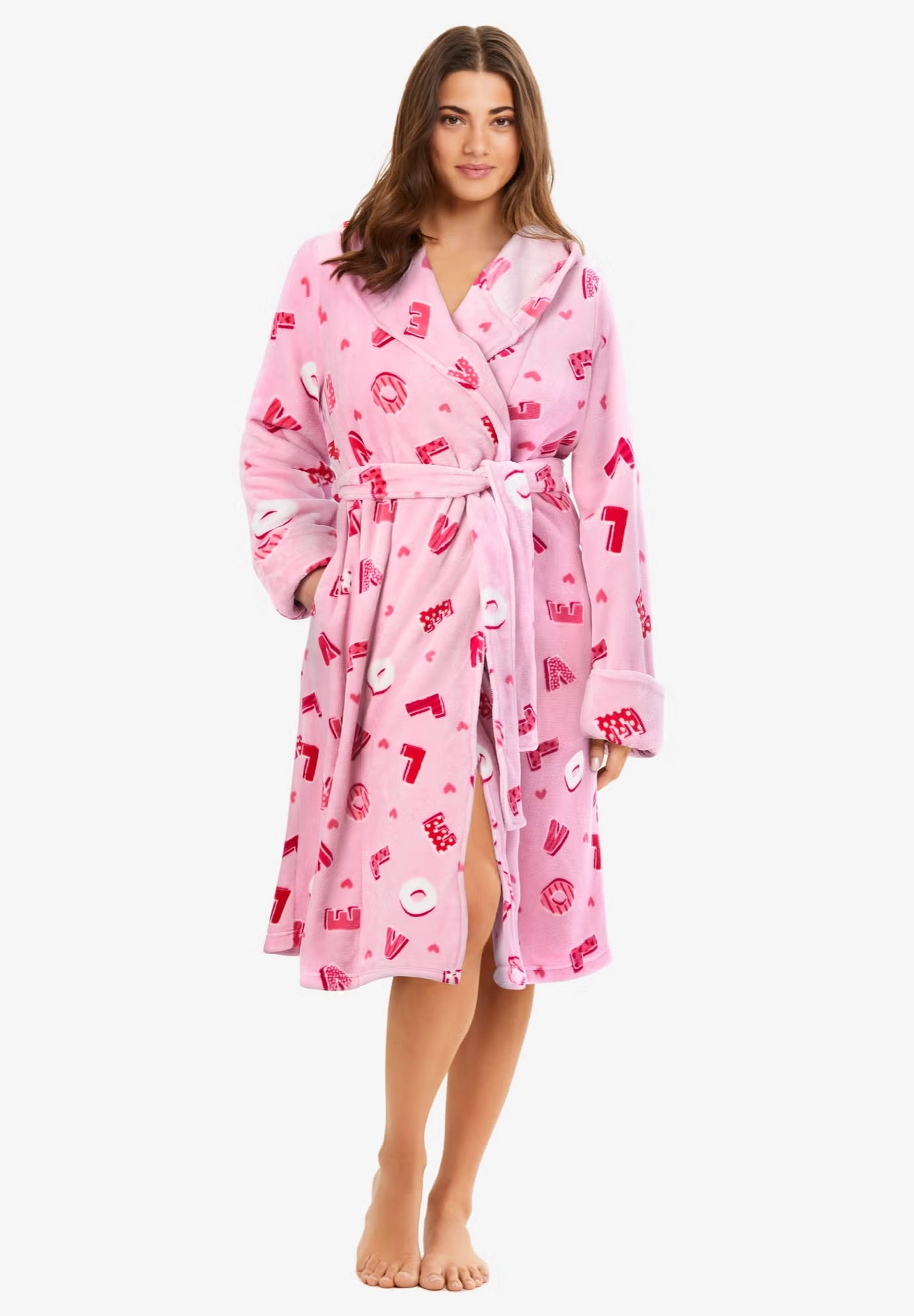 Dreams & Co® Plush Hooded Wrap Robe