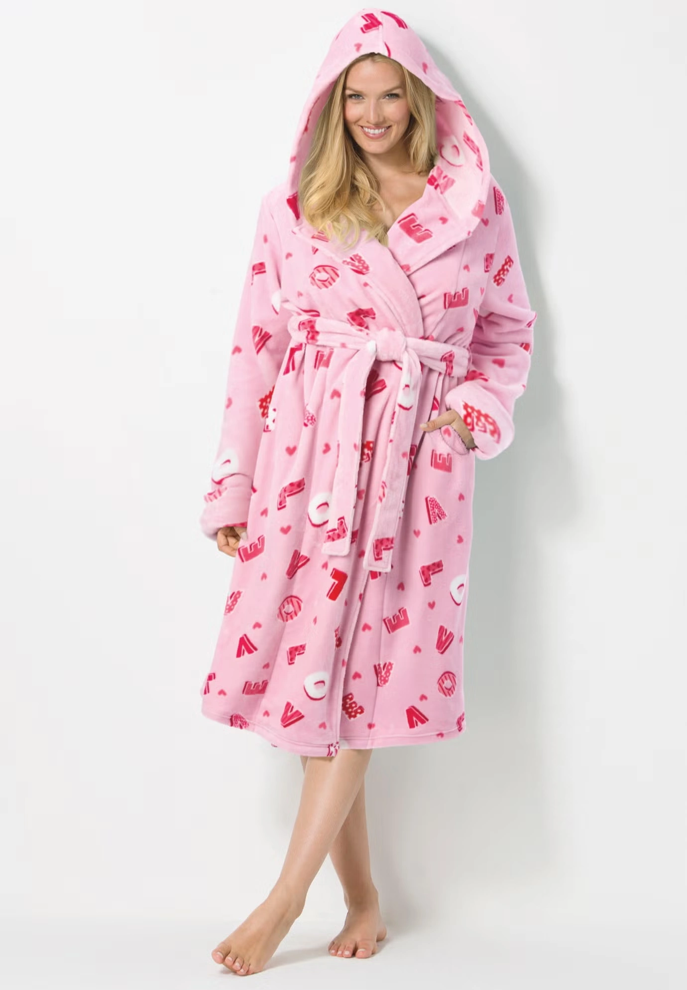 Dreams & Co® Plush Hooded Wrap Robe 5 Dreams & Co® Plush Hooded Wrap Robe
