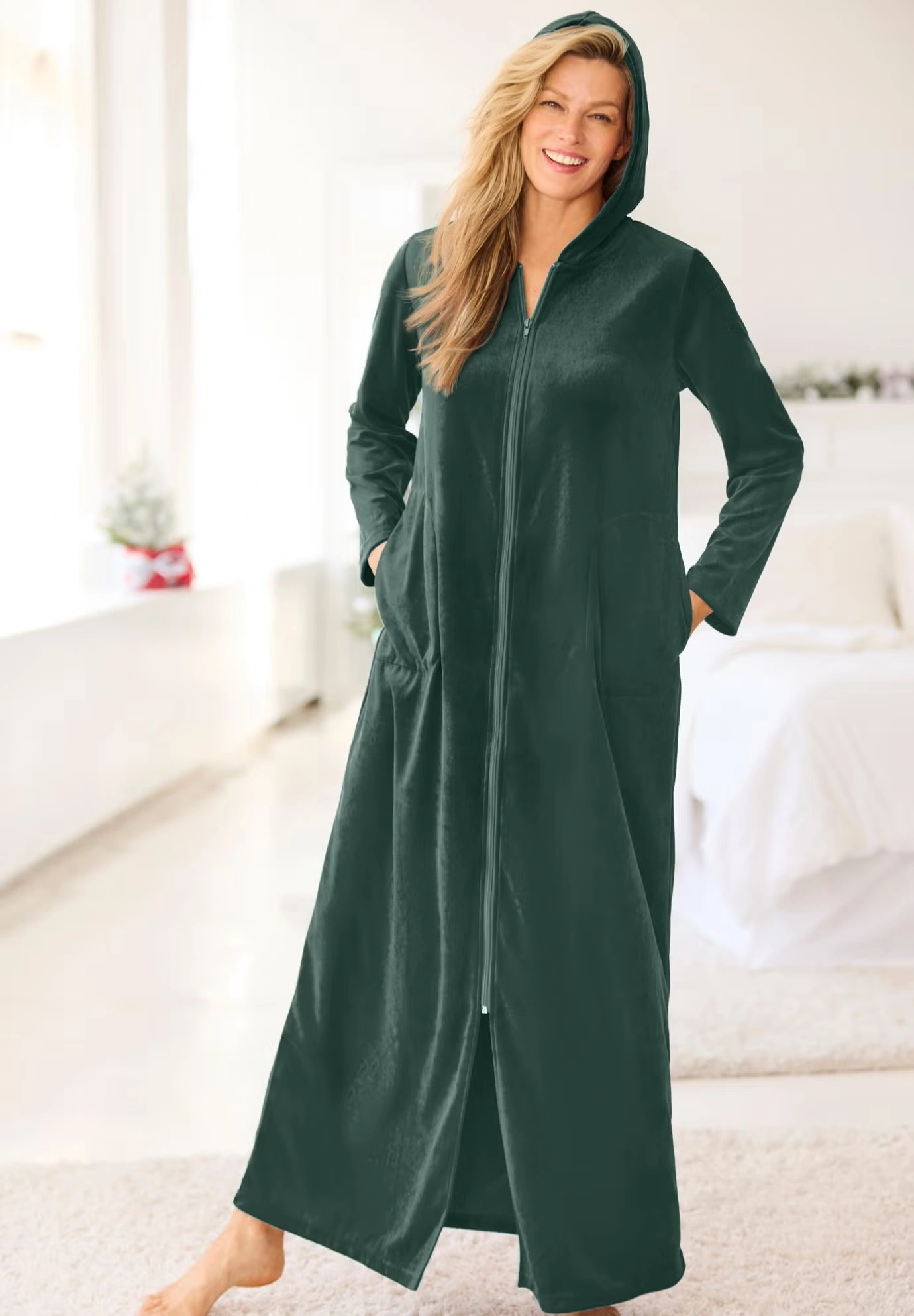 Dreams & Co® Hooded Velour Robe 6 Dreams & Co® Hooded Velour Robe