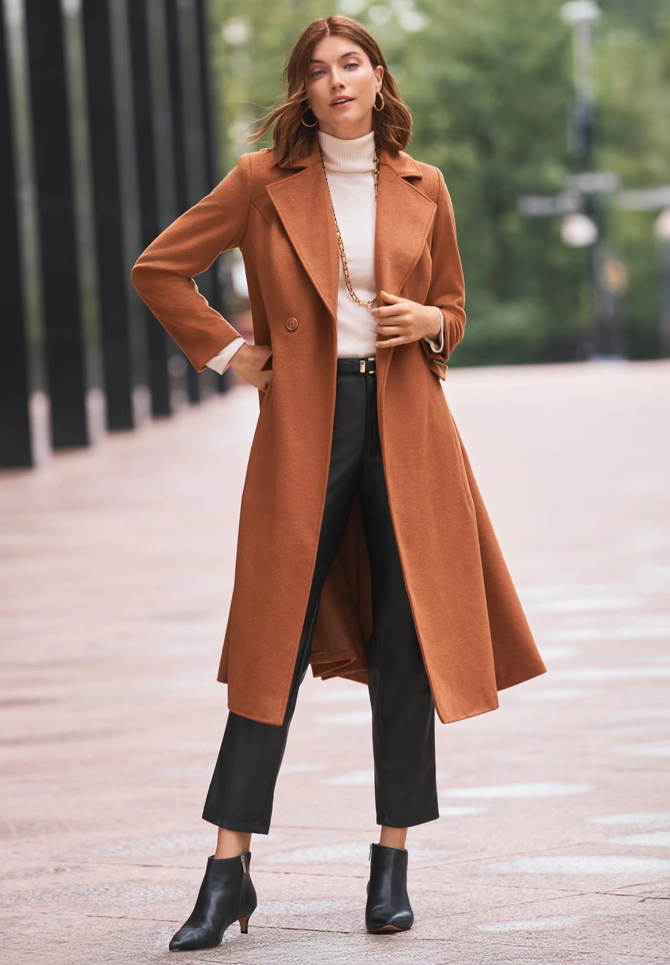 Trapeze Wool-Blend Coat