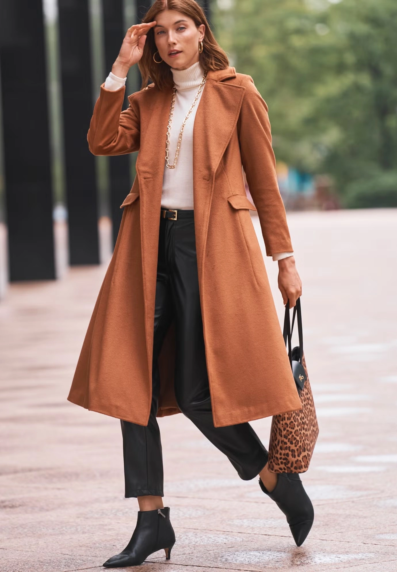 Trapeze Wool-Blend Coat