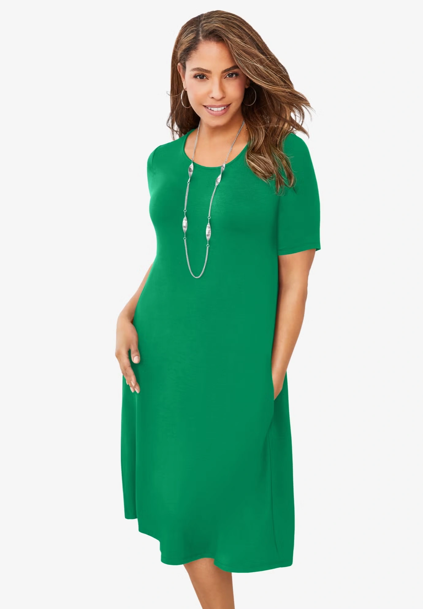 Stretch Knit A-Line Dress