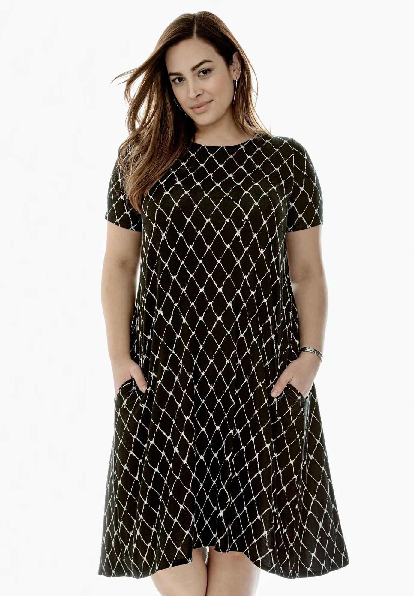 Stretch Knit A-Line Dress