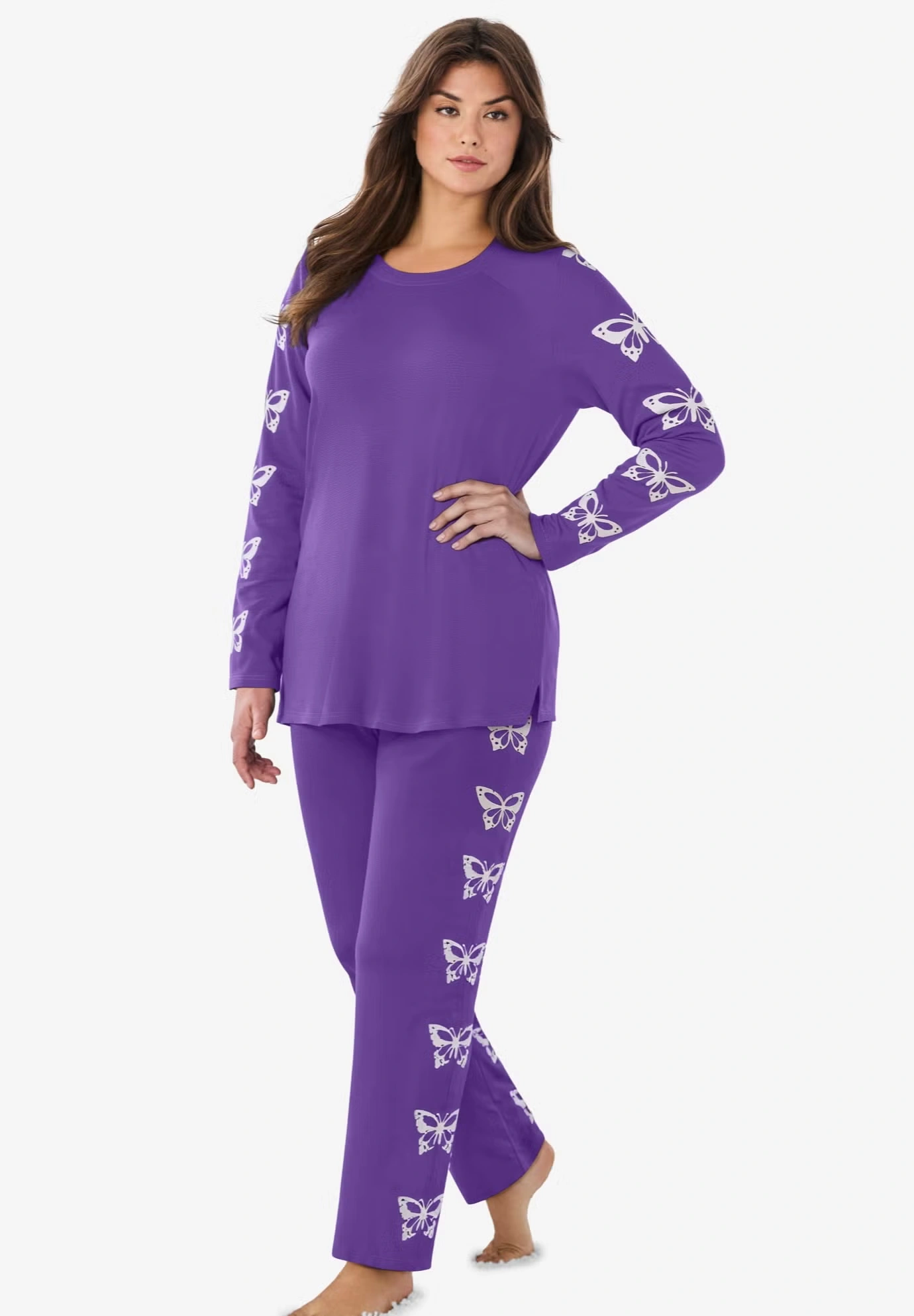 Dreams & Co® Side Print Pajama Set