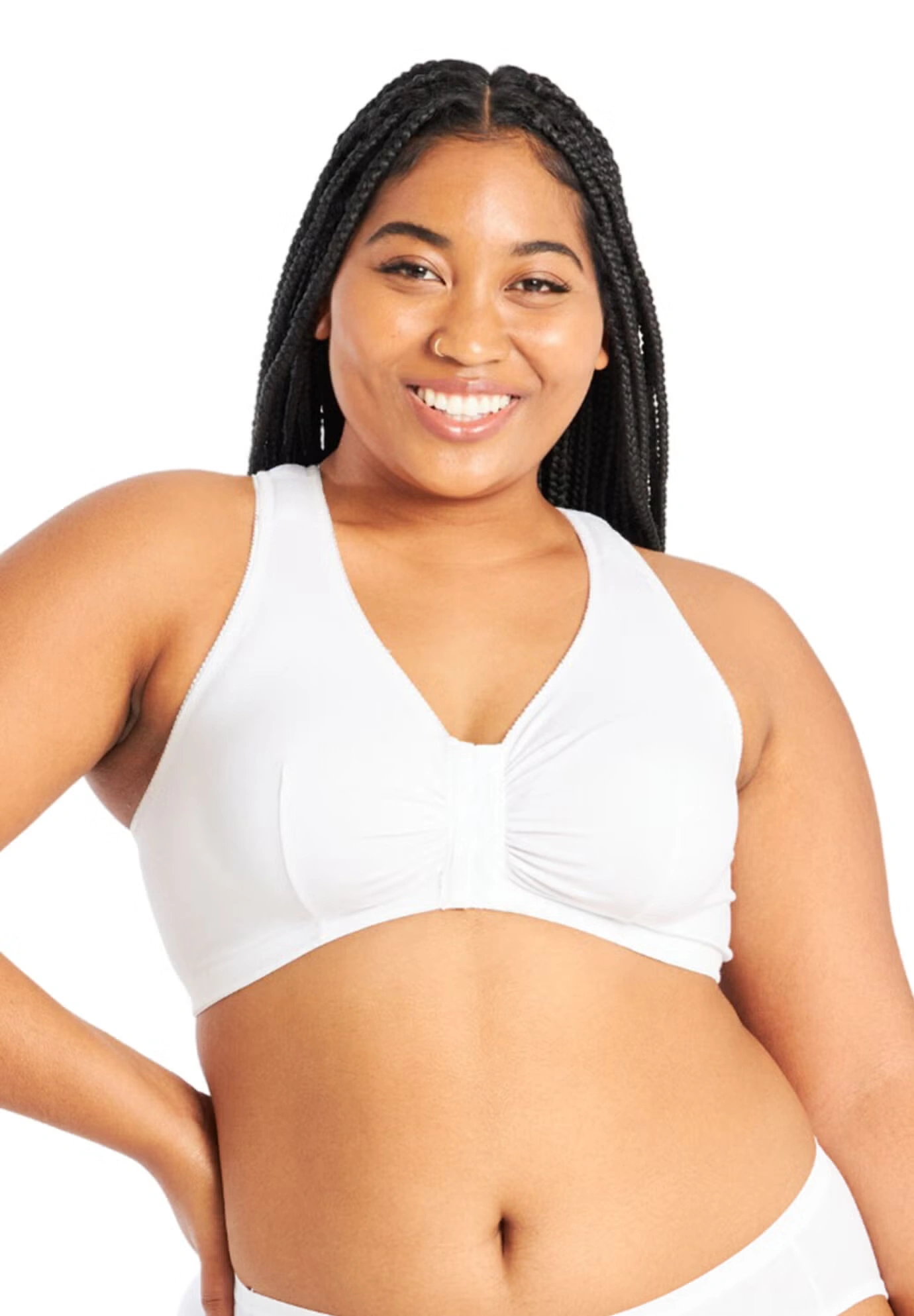 The Indy - Cotton Front-Closure Lace Racerback Bra