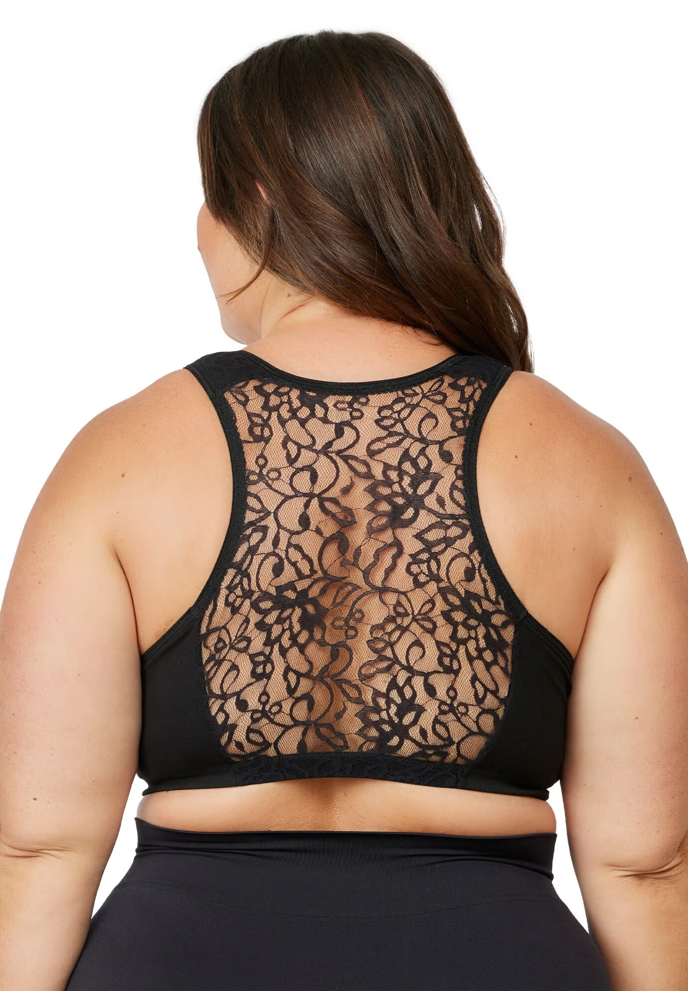 The Indy - Cotton Front-Closure Lace Racerback Bra