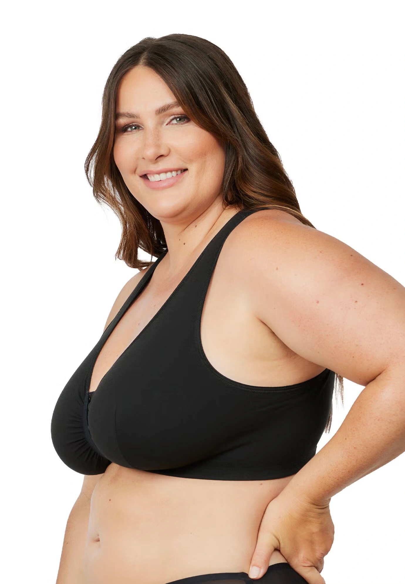 The Indy - Cotton Front-Closure Lace Racerback Bra 3 The Indy - Cotton Front-Closure Lace Racerback Bra