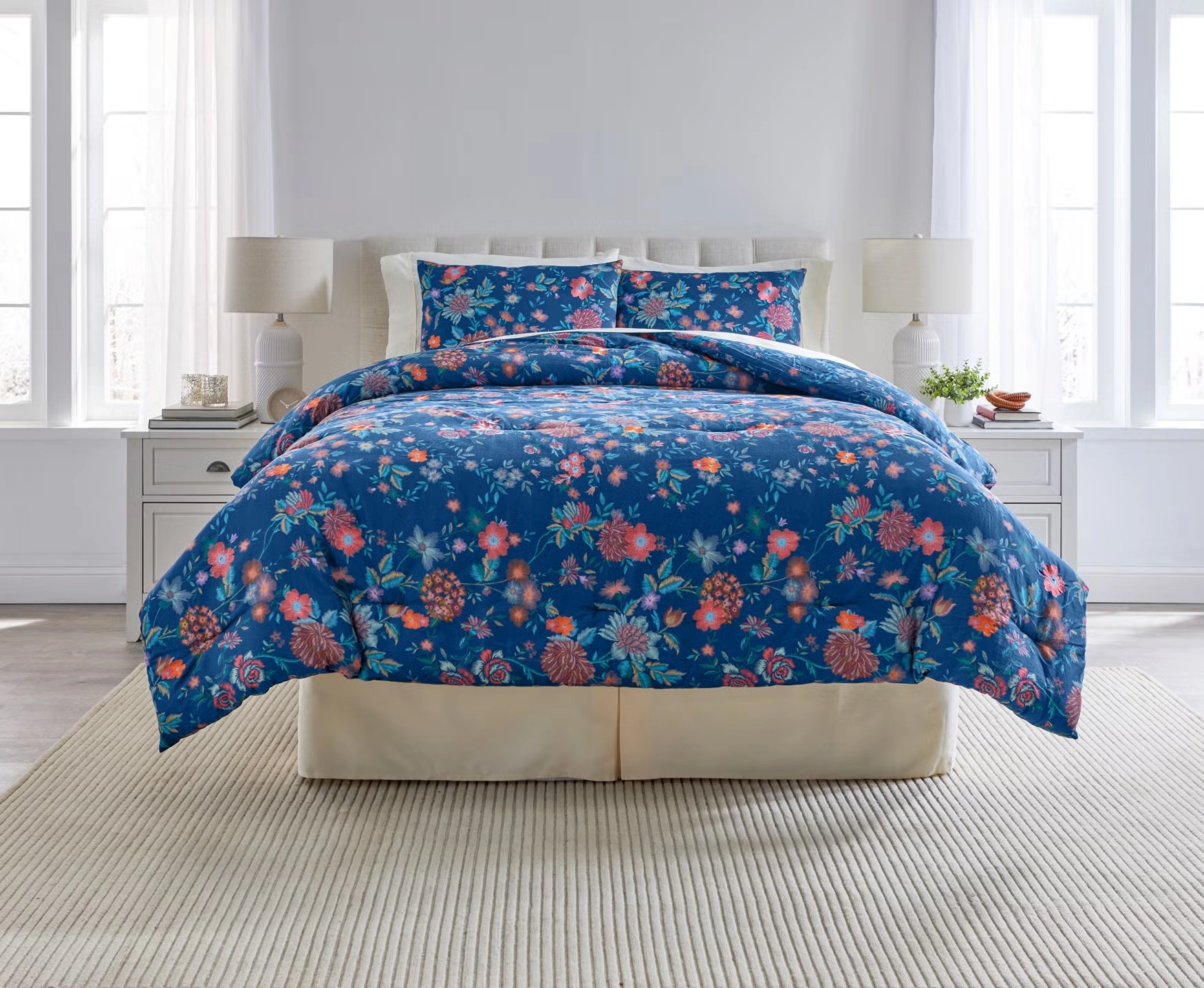 Embroidered Printed 3-Pc. Comforter Set