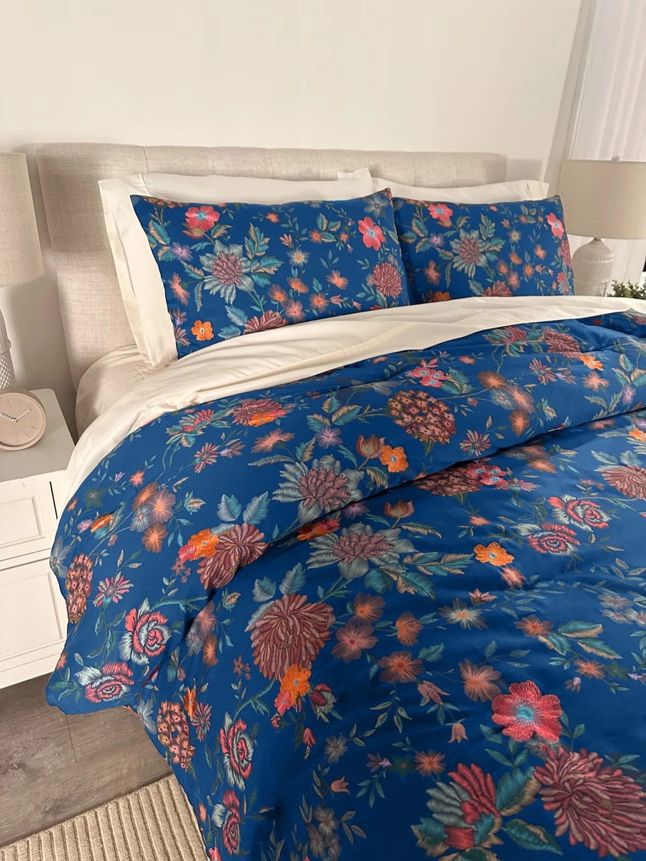Embroidered Printed 3-Pc. Comforter Set