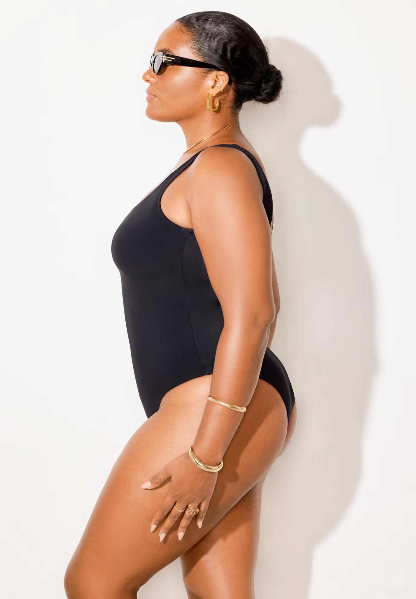 Square Neck Color Block Swimsuit