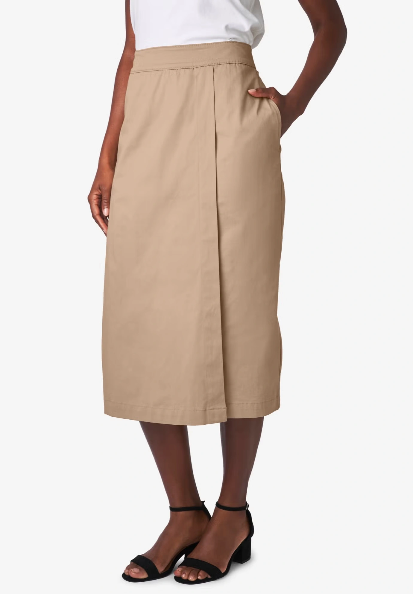 Chino Faux Wrap Skirt