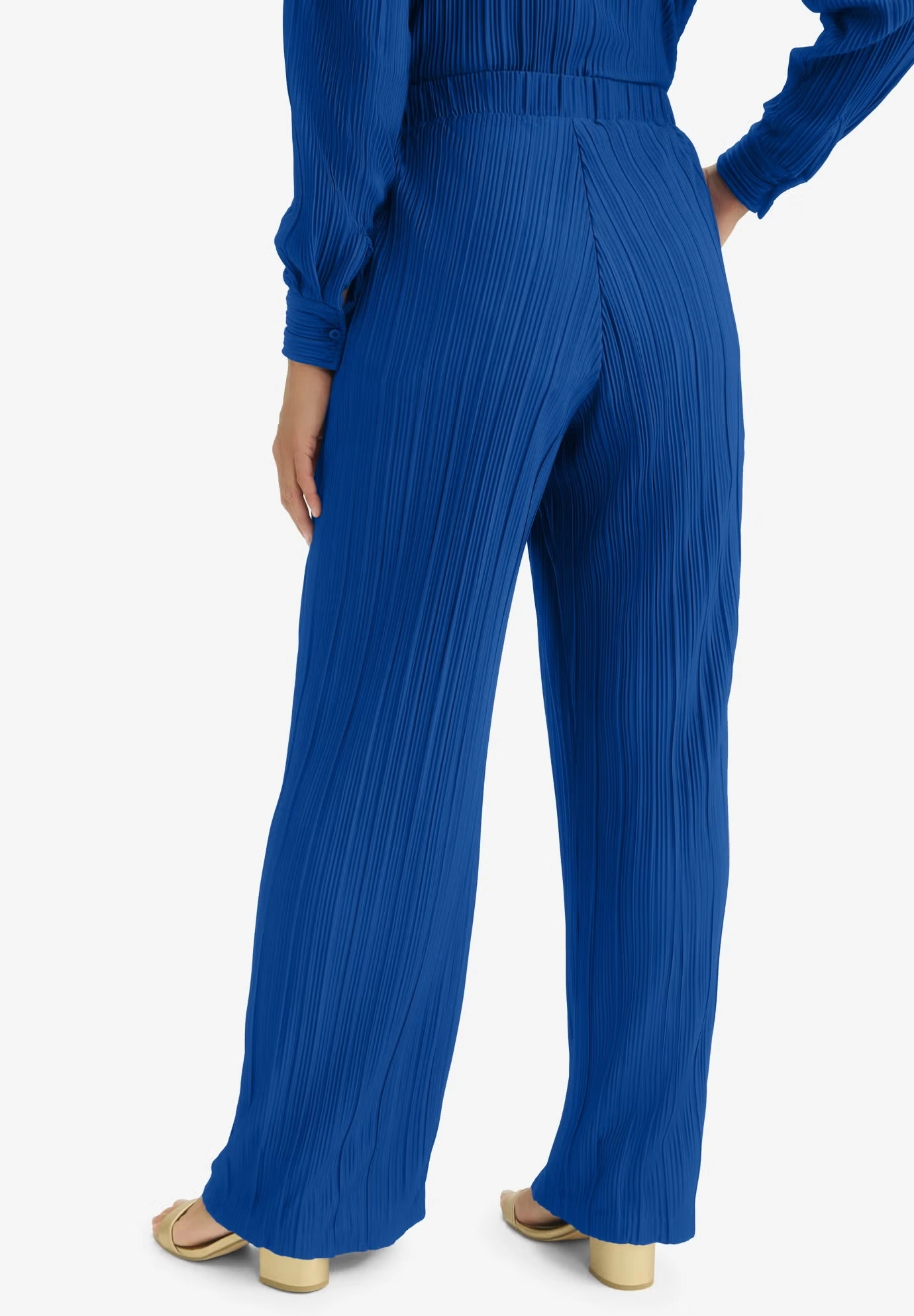 Plisse Wide-Leg Trouser