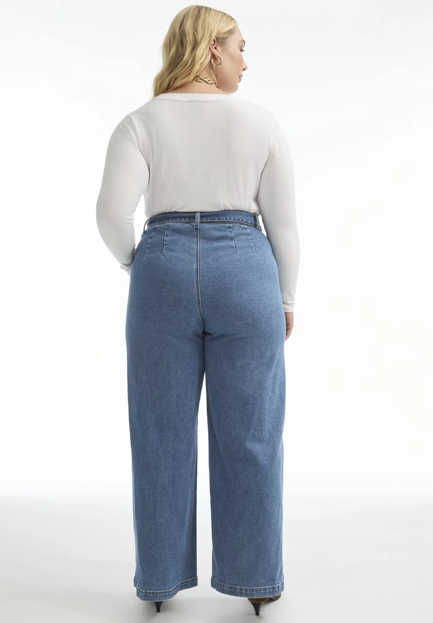 Curvie Fit High-Waisted Wide-Leg Utility Jean