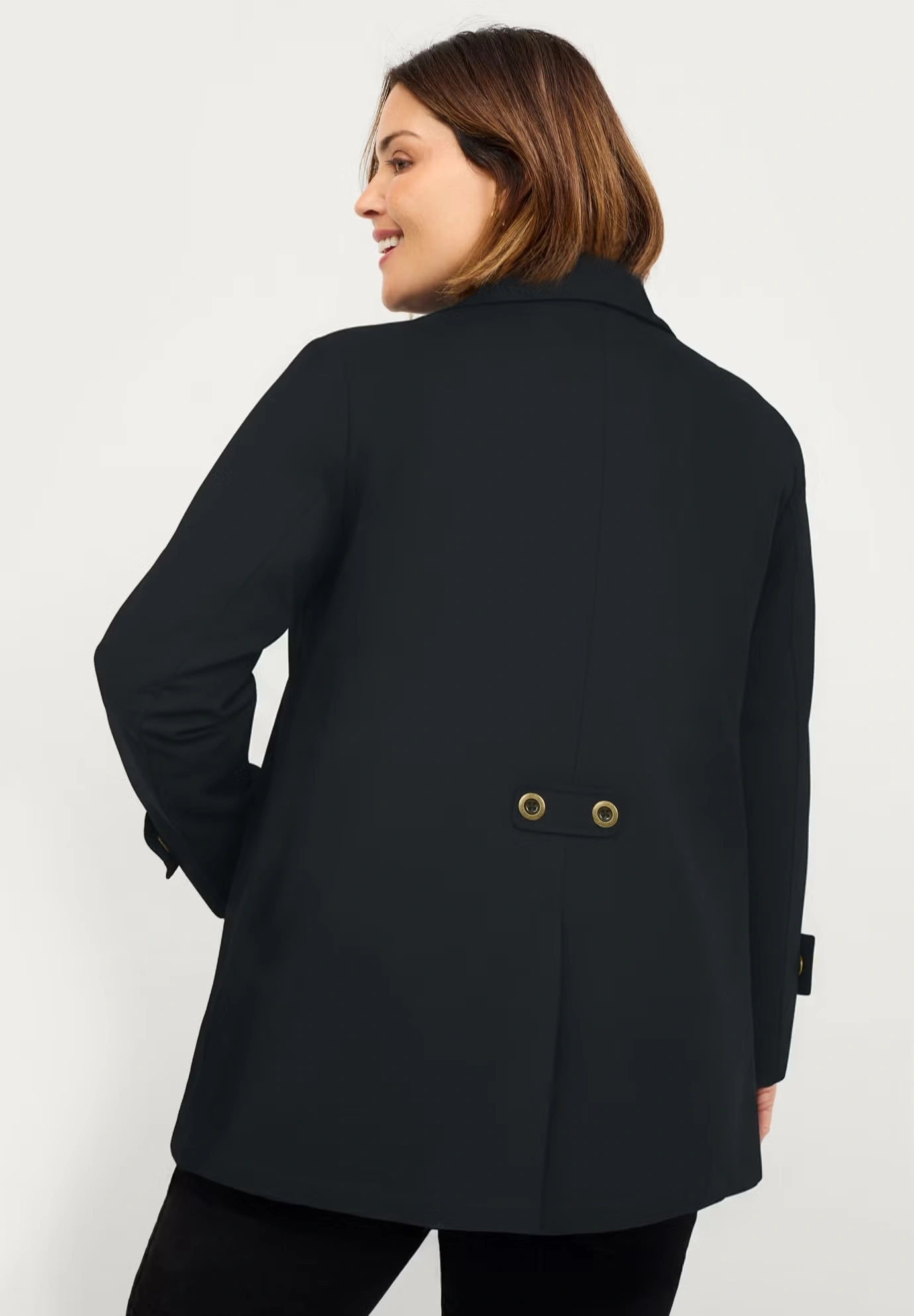 Button Front Denim A-line Jacket